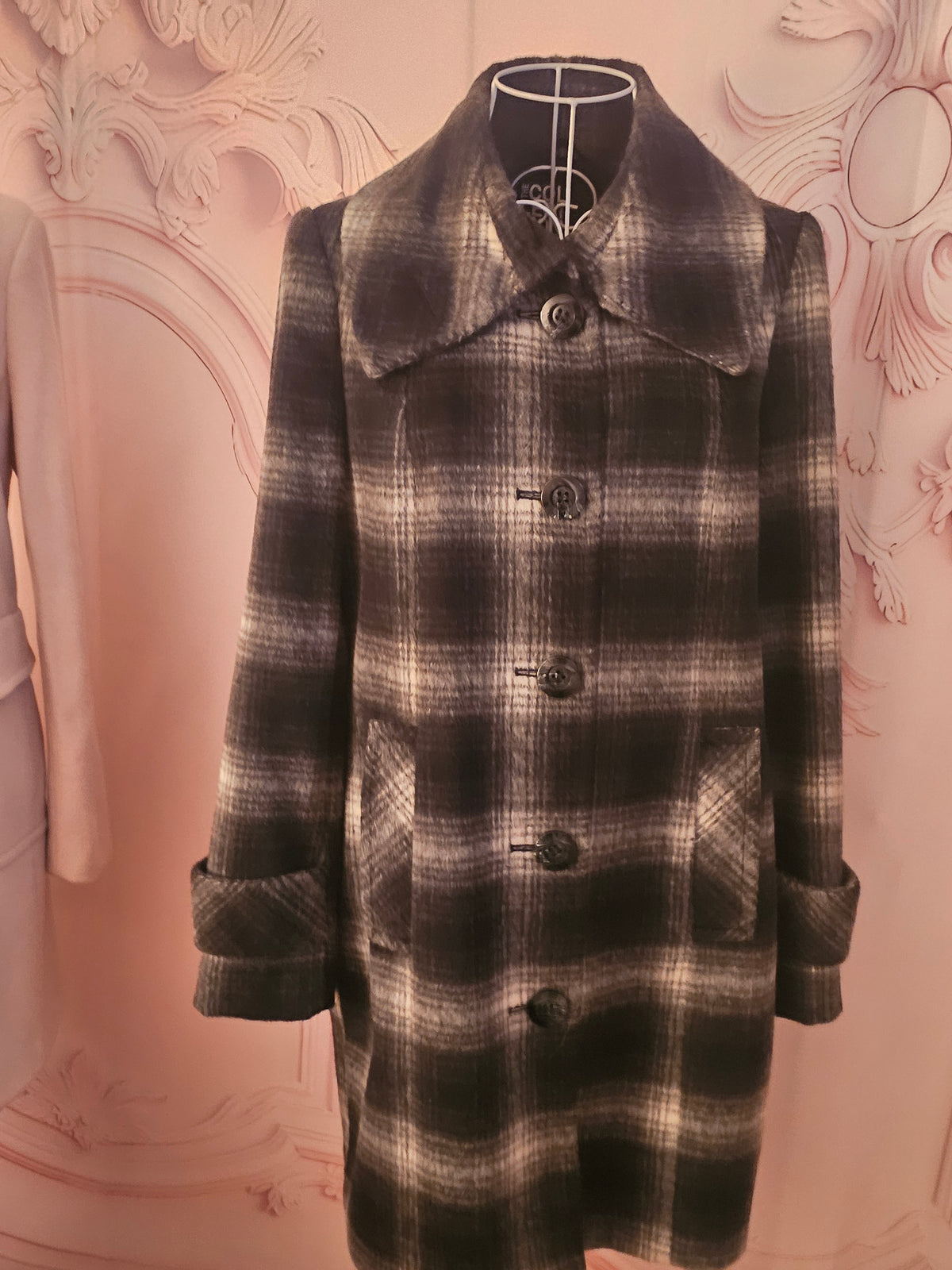 Ladies The Collection at Debenhams Black & Grey Wool Coat