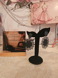 Ladies Black Circle Pendant Doplet Earrings