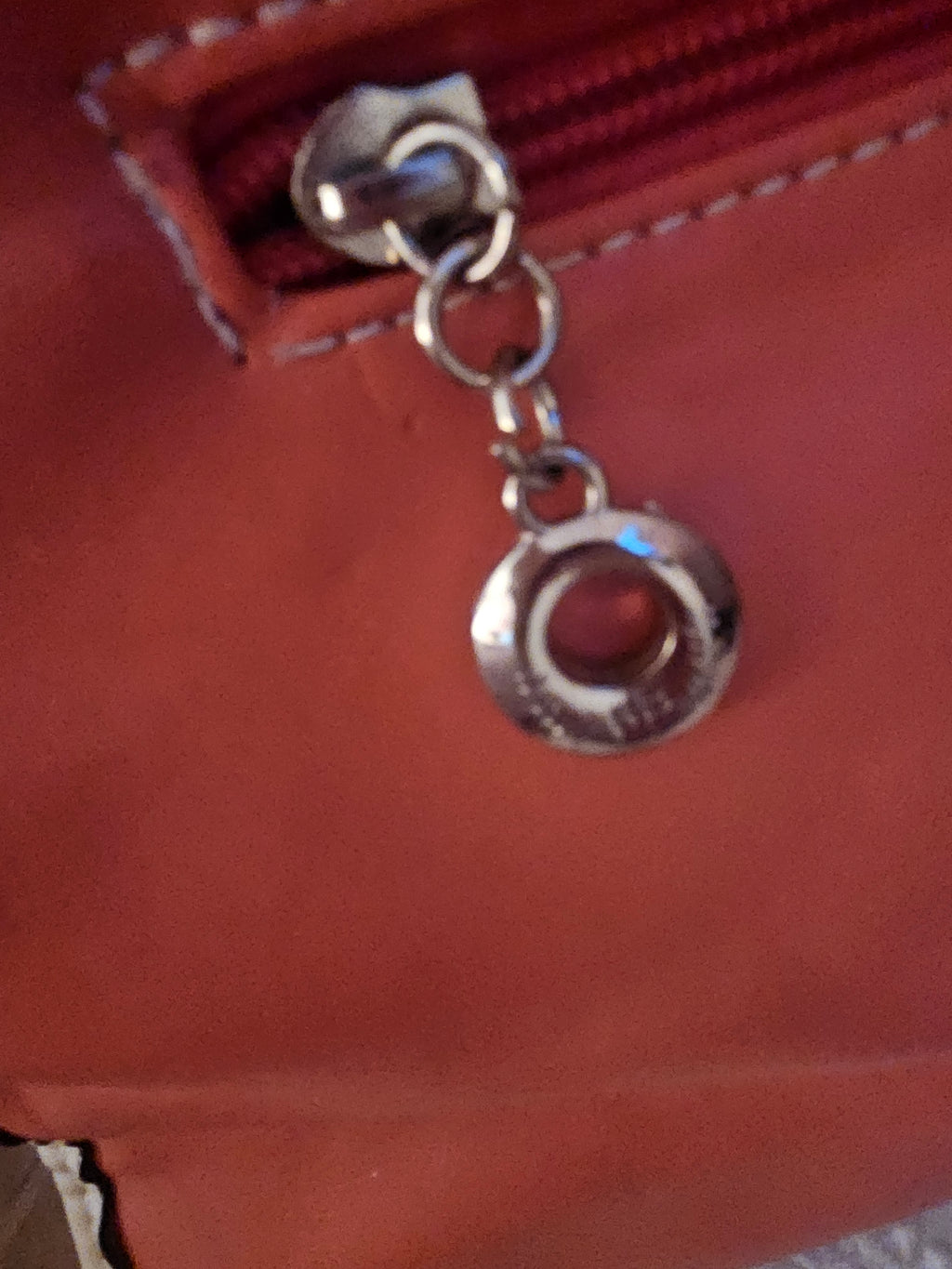 Ladies Leather Orange & Cream unusual Handbag