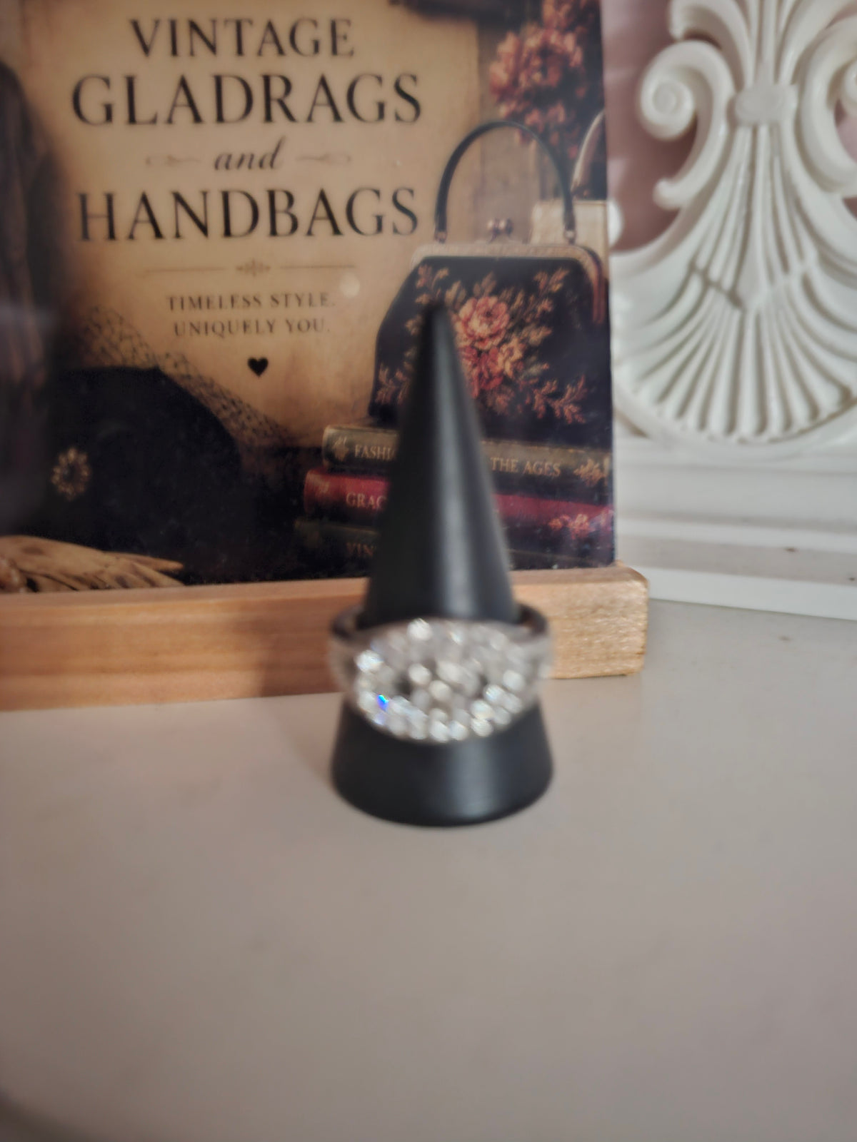 Ladies Silver Diamonte Dress Ring