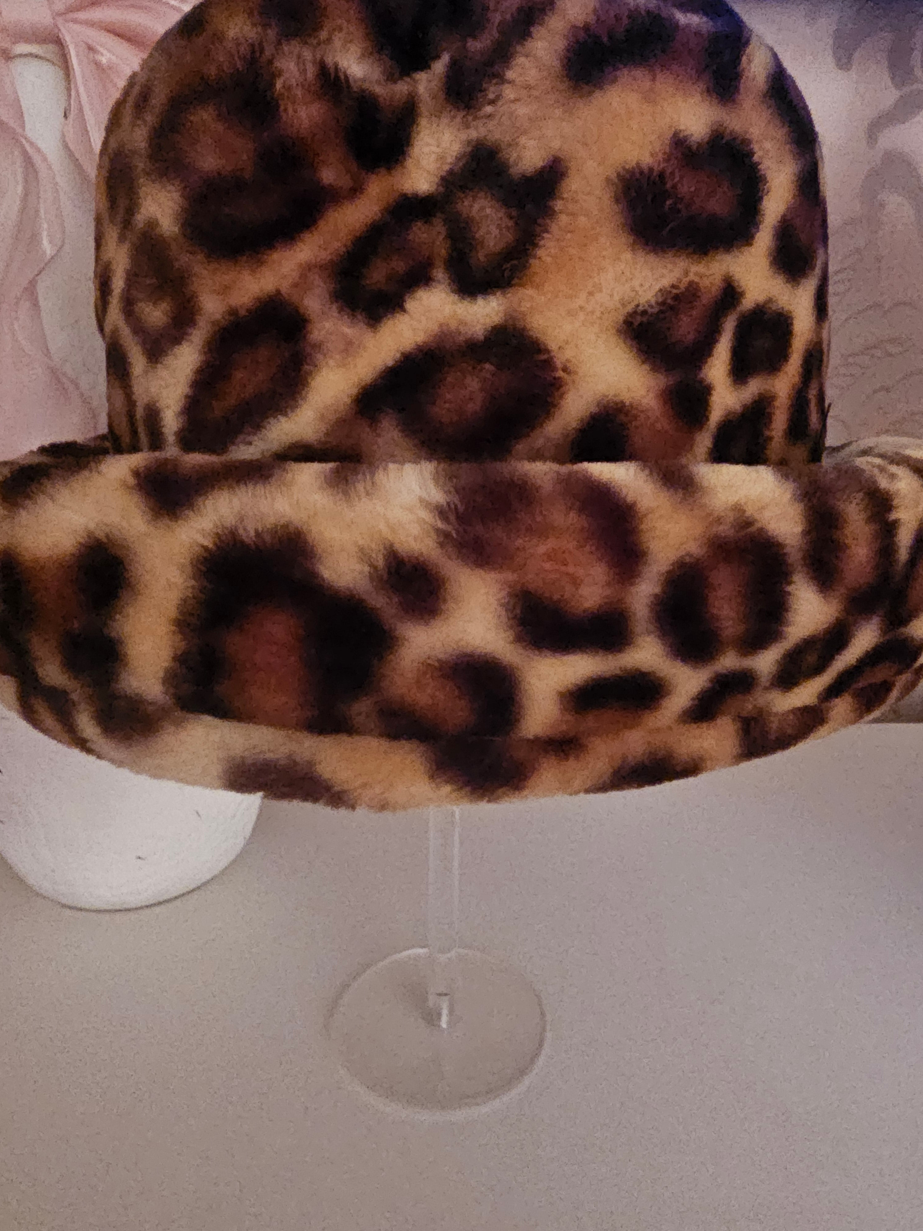 Ladies Leopard Print Fur Hat
