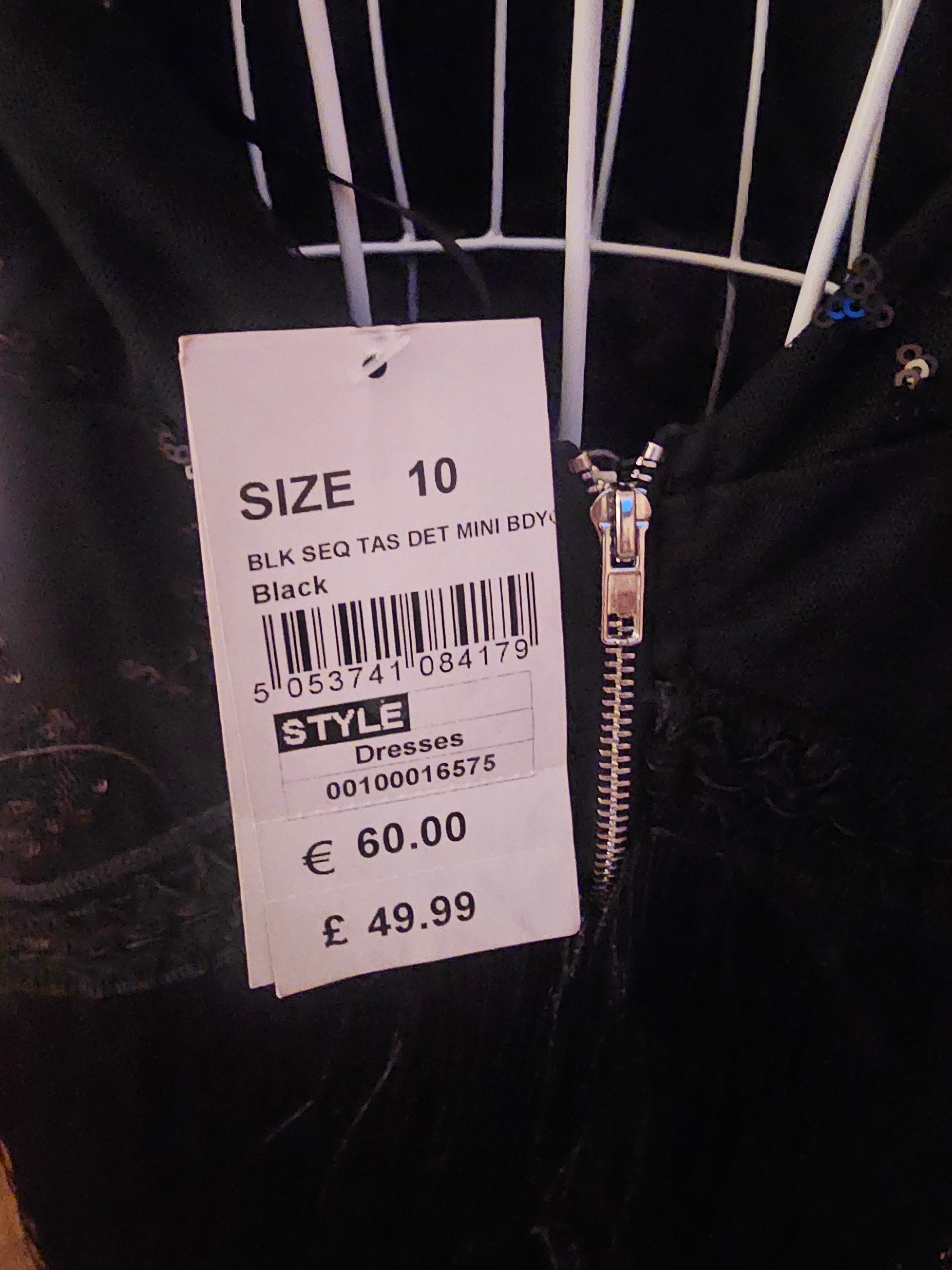 Ladies black evening sequenced fringed cocktail dress