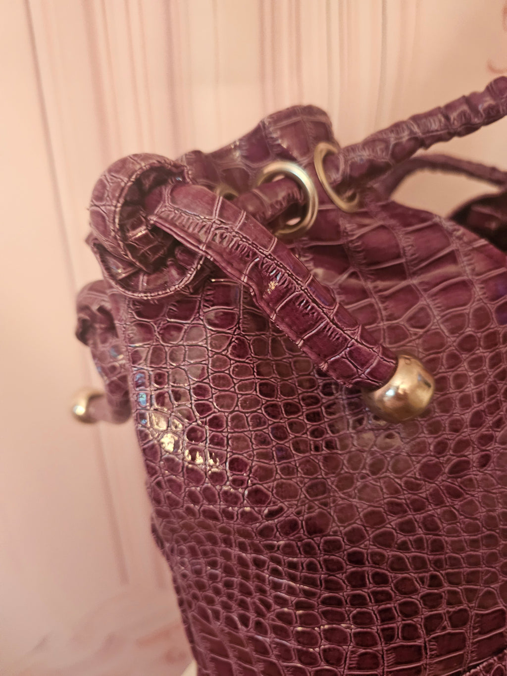 Ladies Mauve snakeskin Tote Bag