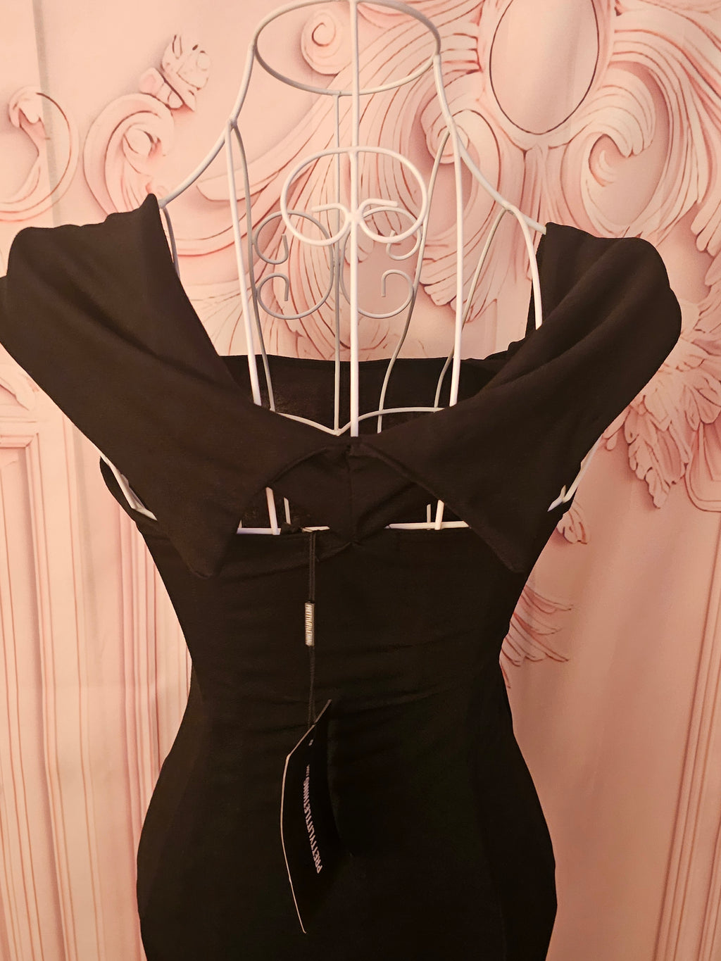 Ladies Pretty Little Thing black long Evening Gown