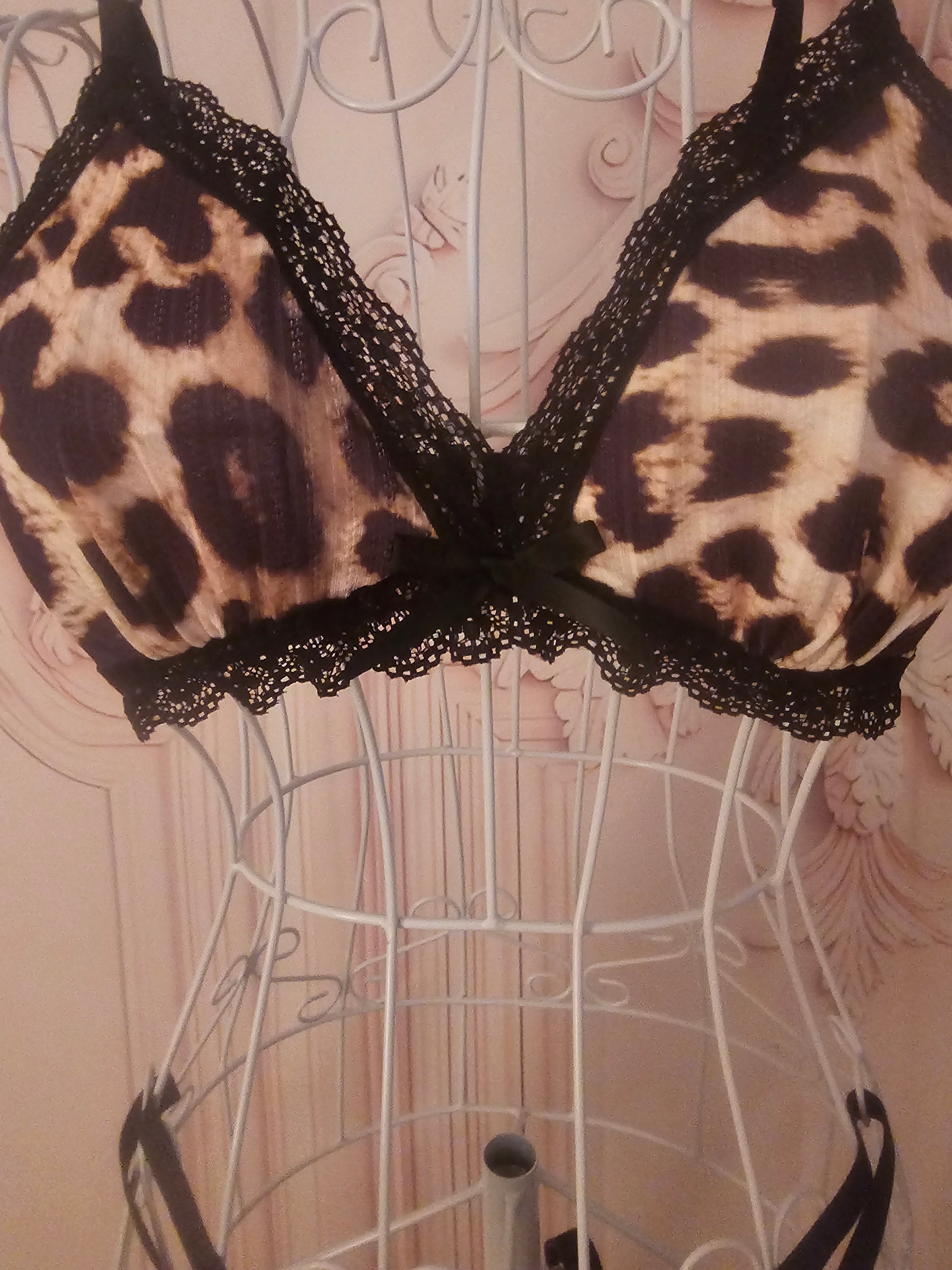 Ladies Leopard Print Underwear Set