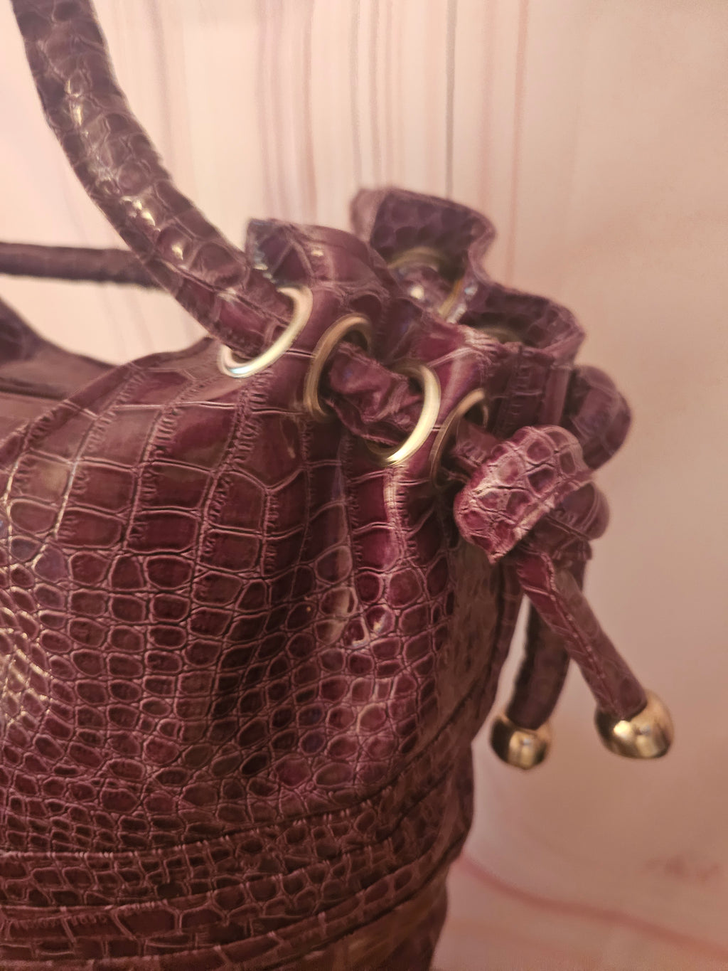 Ladies Mauve snakeskin Tote Bag