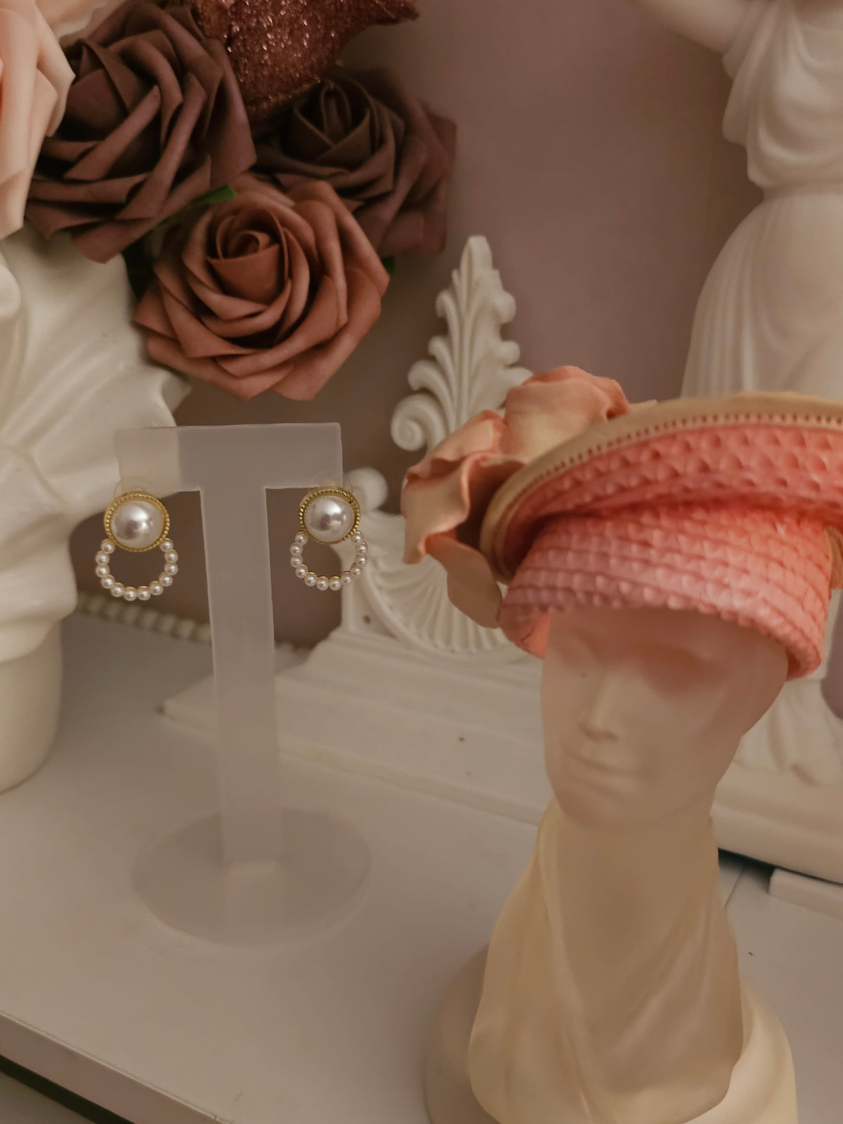 Ladies Pearl Drop Pendant Earrings x 2