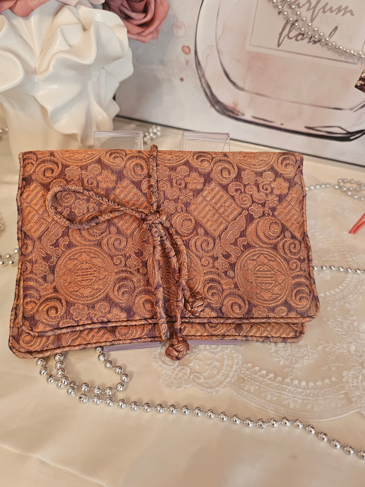 Ladies Satin Jewellery Roll Holder