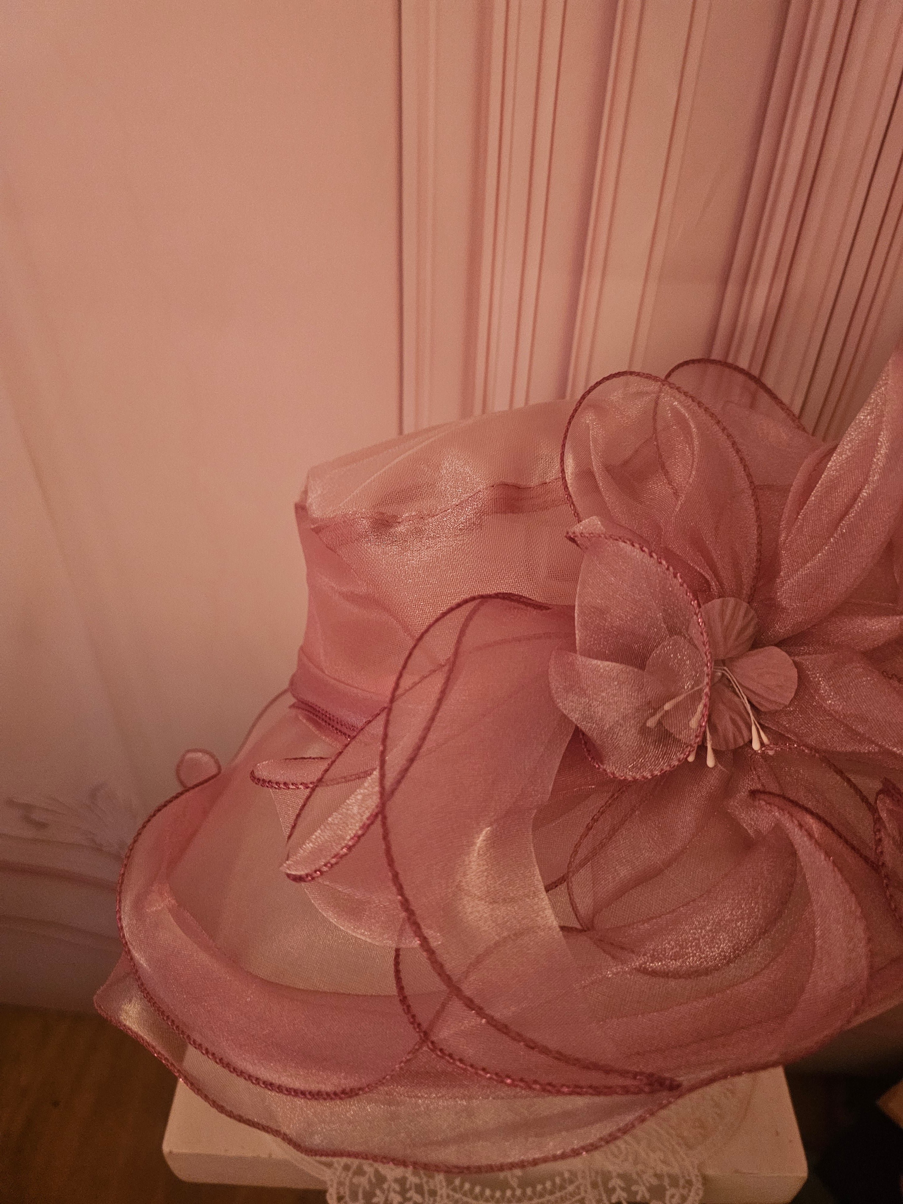 Ladies Baby Pink Stunning Wedding Hat