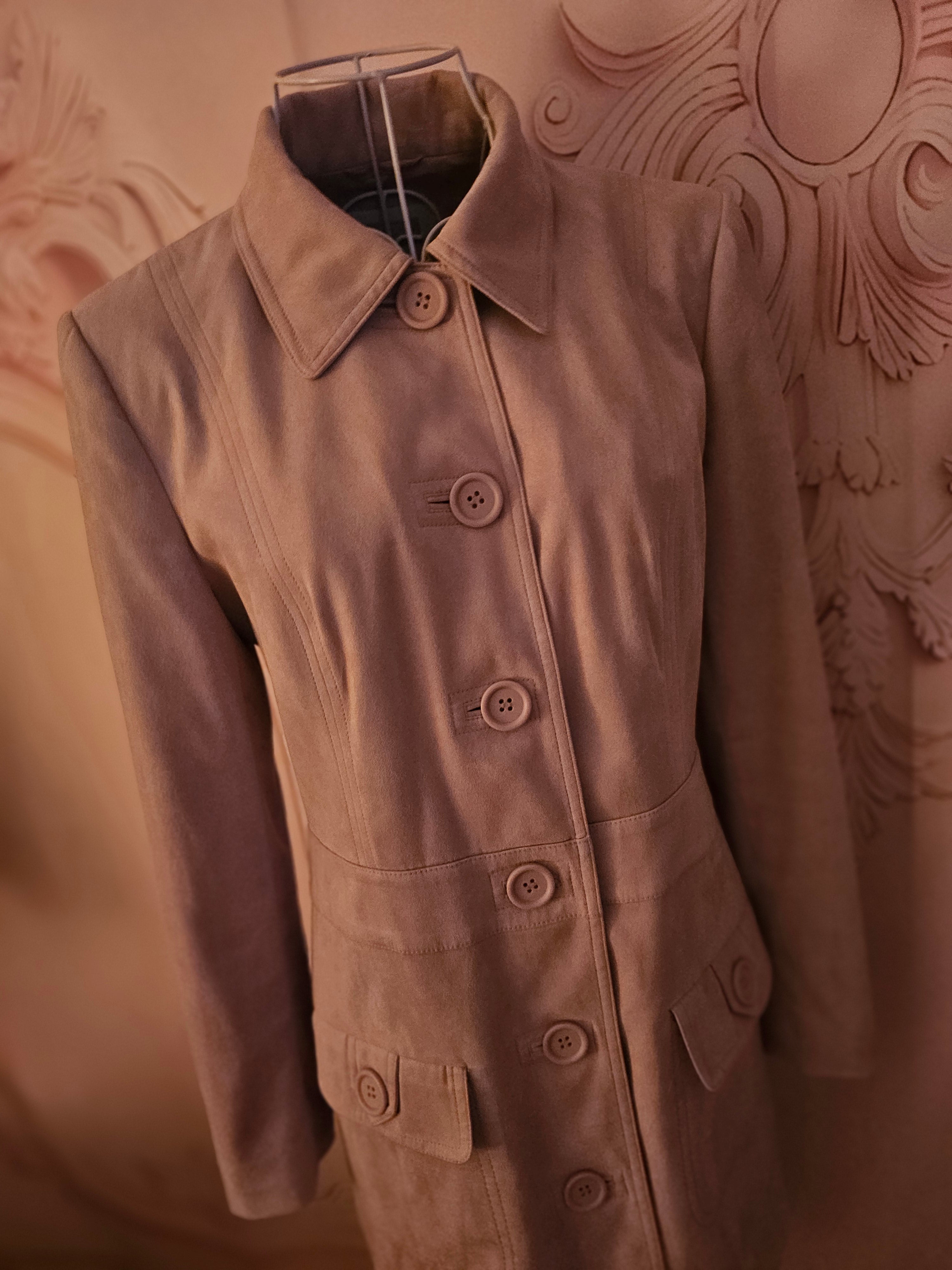 Ladies Dusky Pink Suede Next Coat