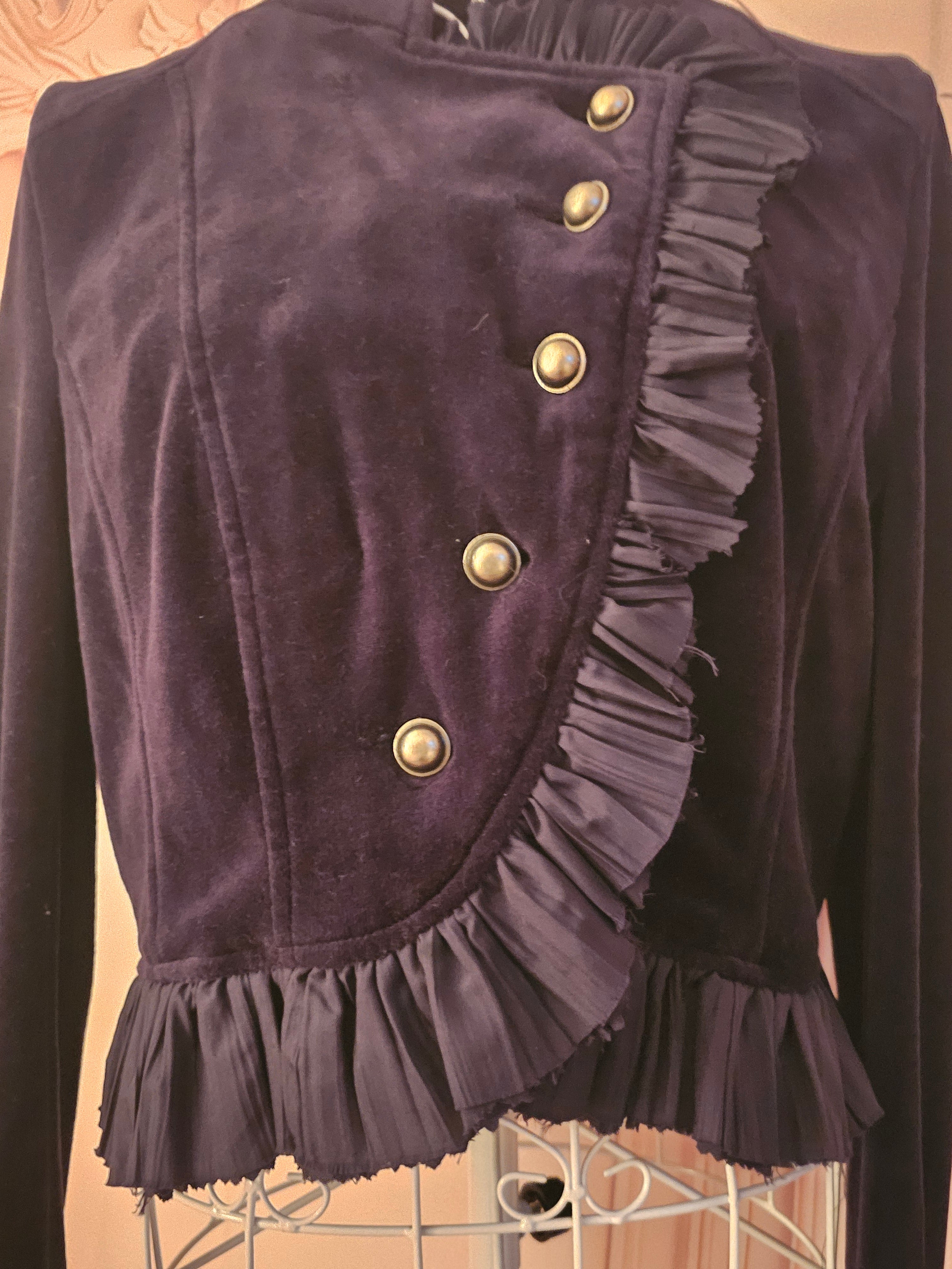 Ladies Navy Blue Velvet New Look Evening Jacket