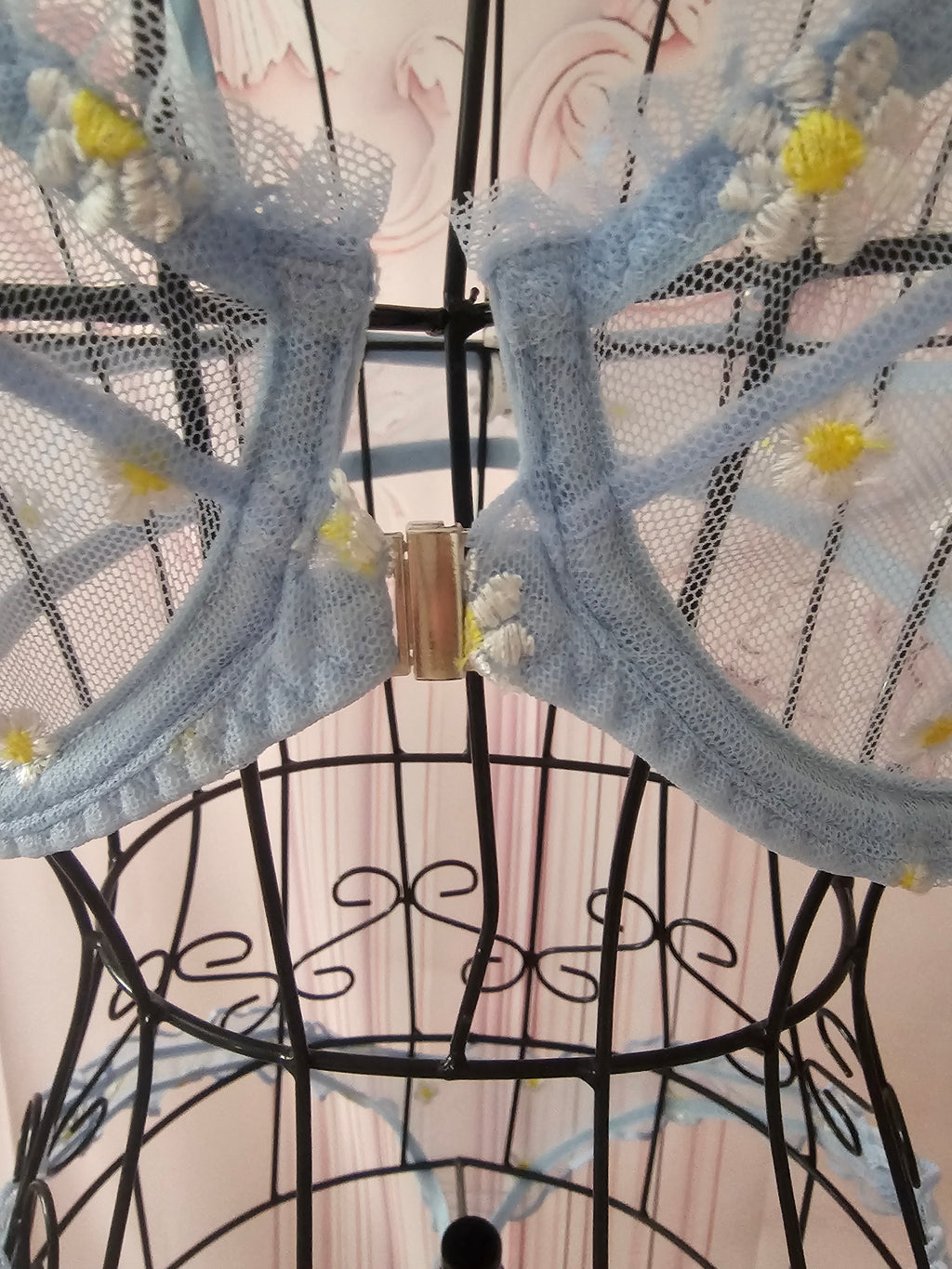 Ladies Blue Daisy Design Underwear Set