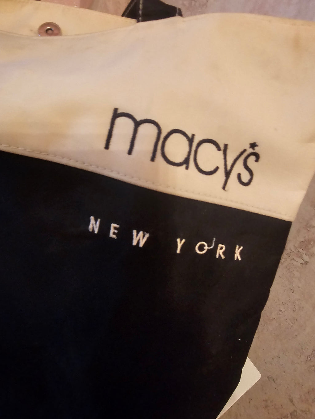 Ladies Macys from New York Black & Cream small handbag