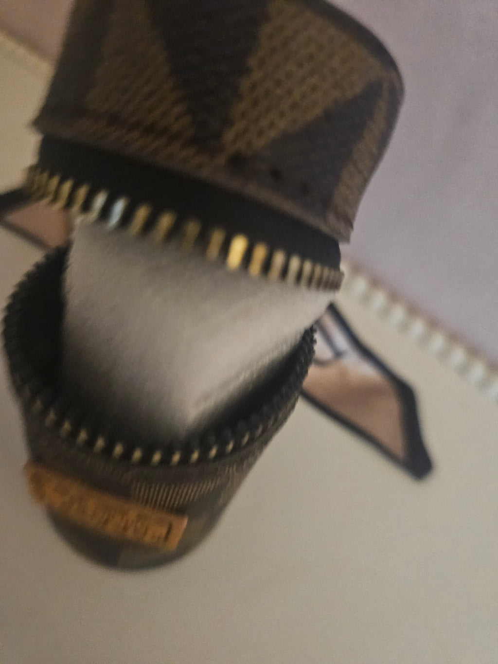 Brown Check Lipstick or Eye Holder Accessory