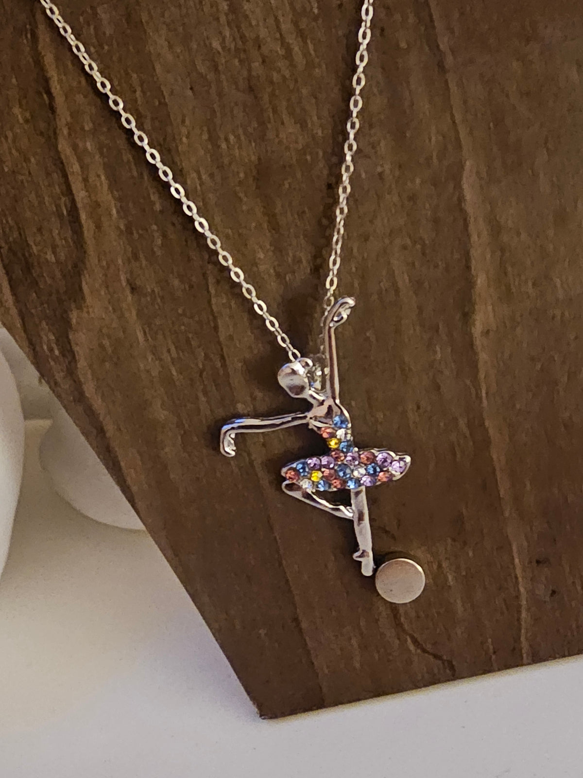 Ladies Silver Necklace with Ballerina Pendant