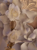 Cream Flower & Gold Leaf Bridal Hair Accessory — Wedding Ready
