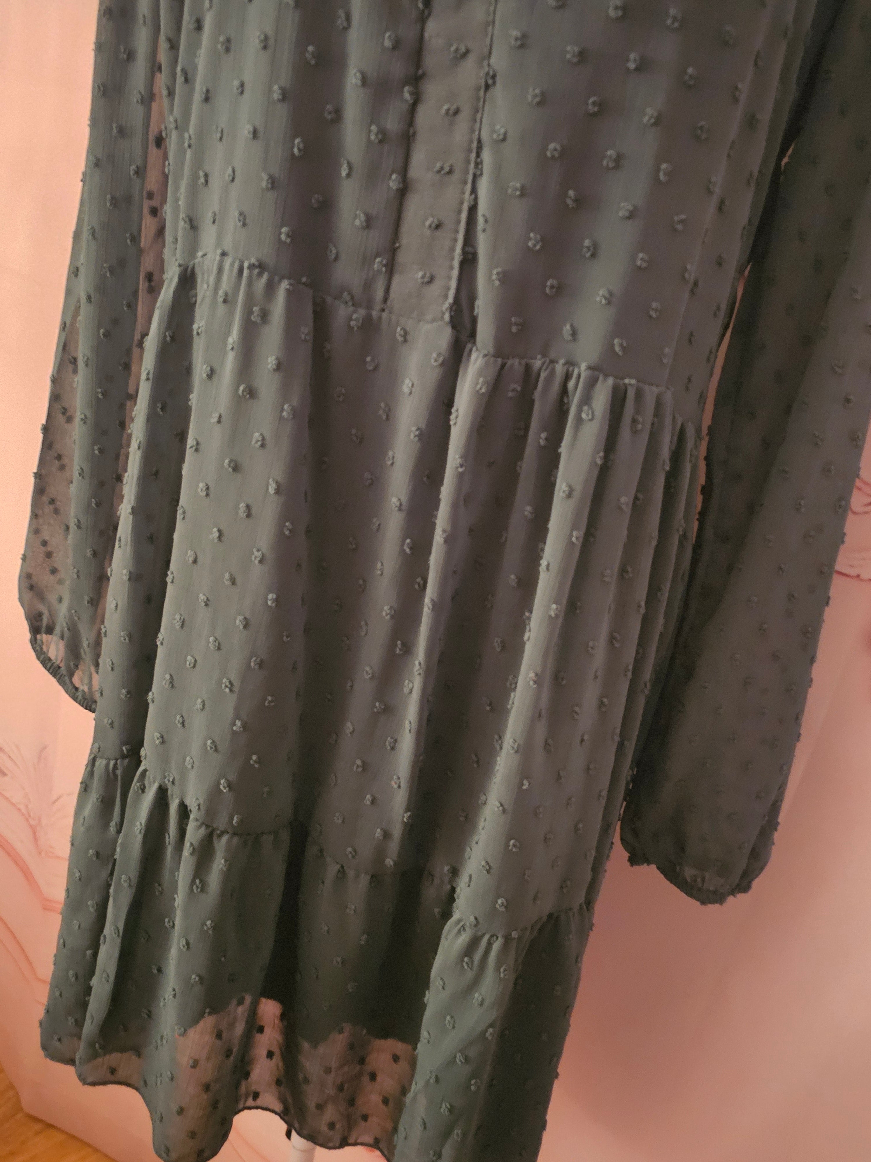 Ladies Modisima  Dark Green Chiffon Dress