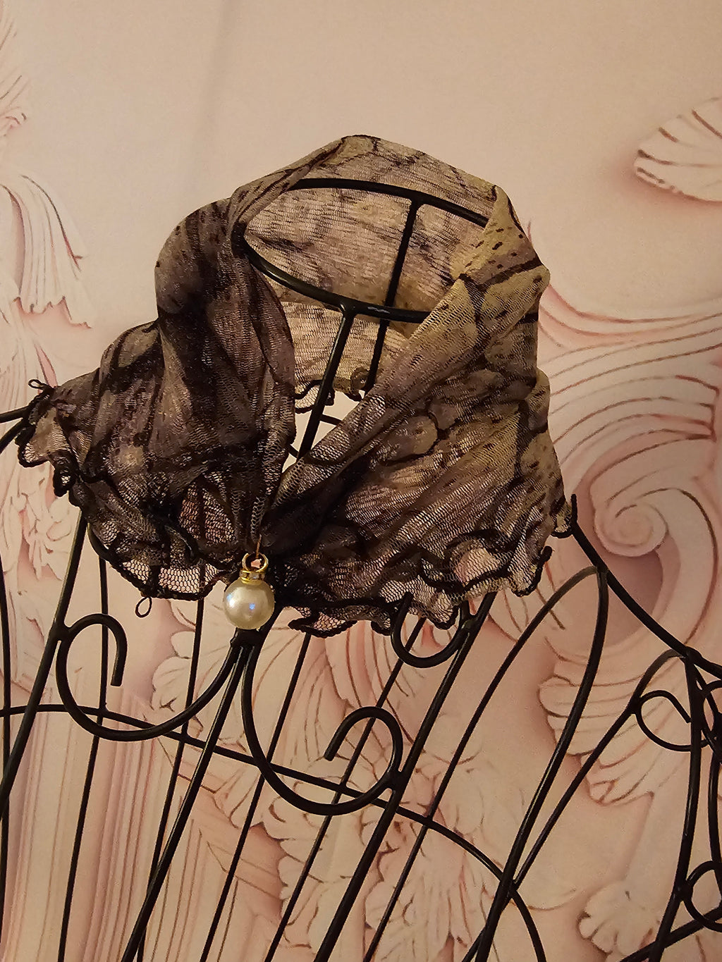 Ladies Fancy Brown Marble effect Neck Scarf