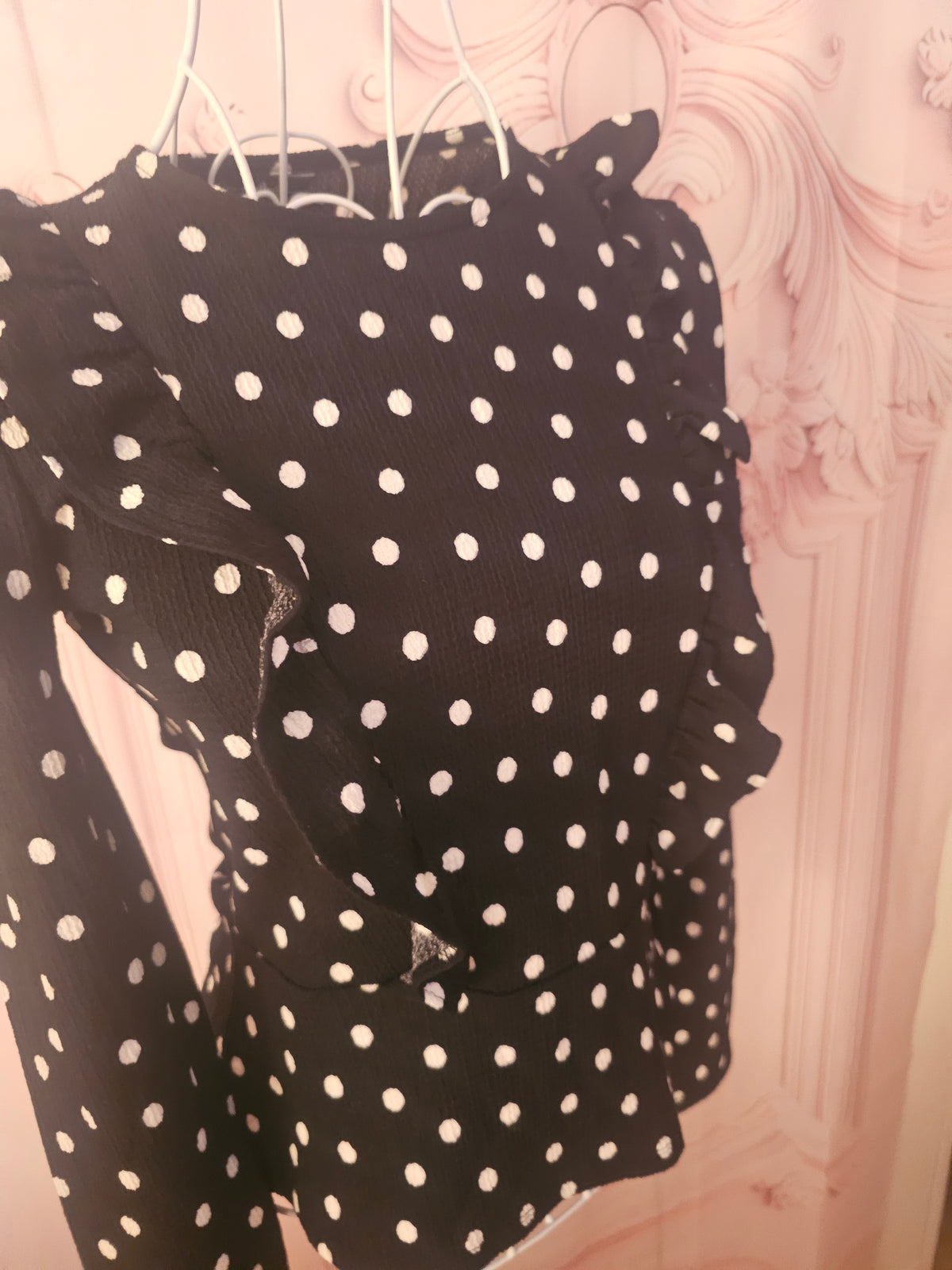 Ladies Miss Selfridge Classy Polka Dot Top