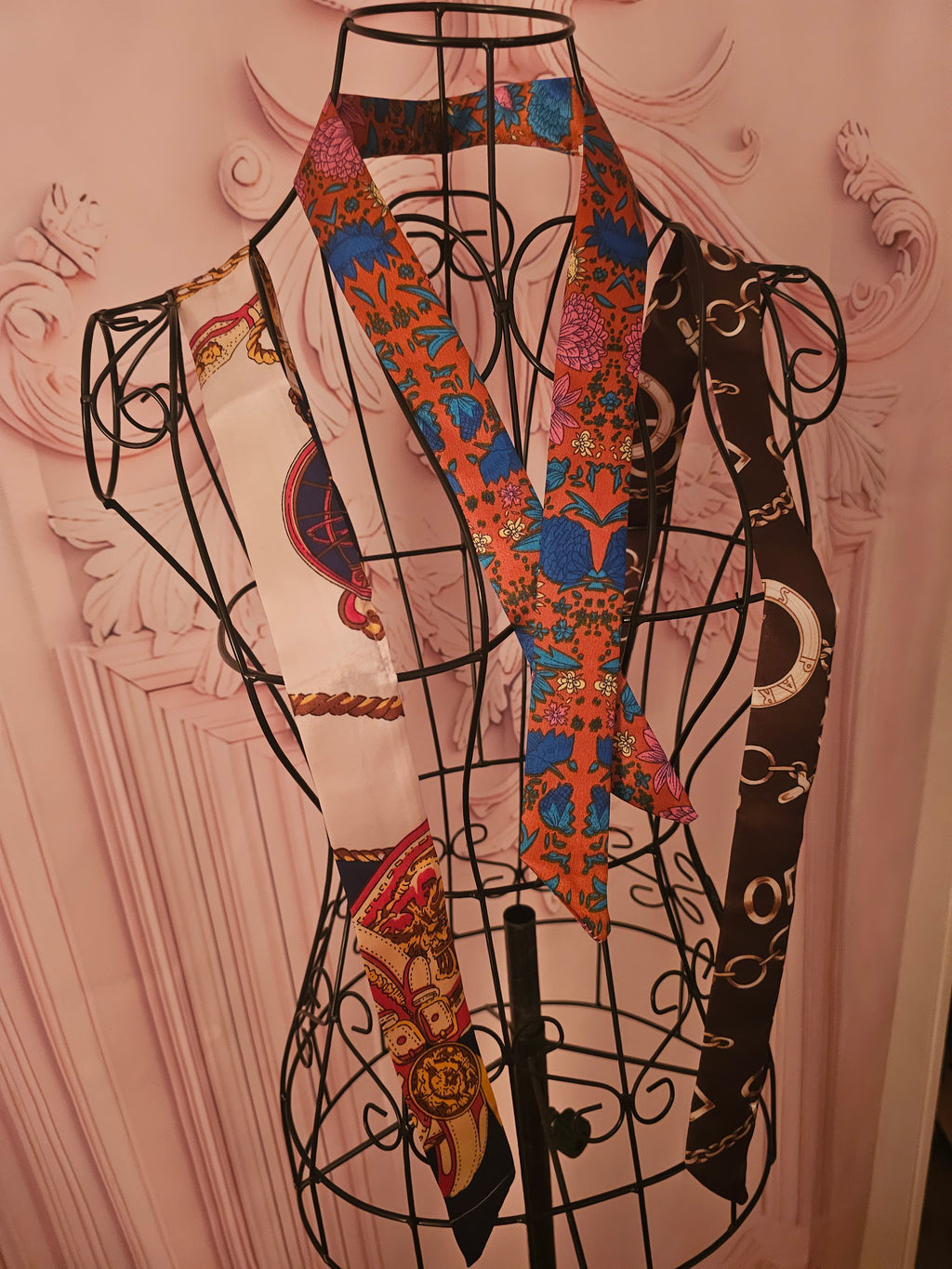 Ladies x 3 Silk Neck Tie Scarfs