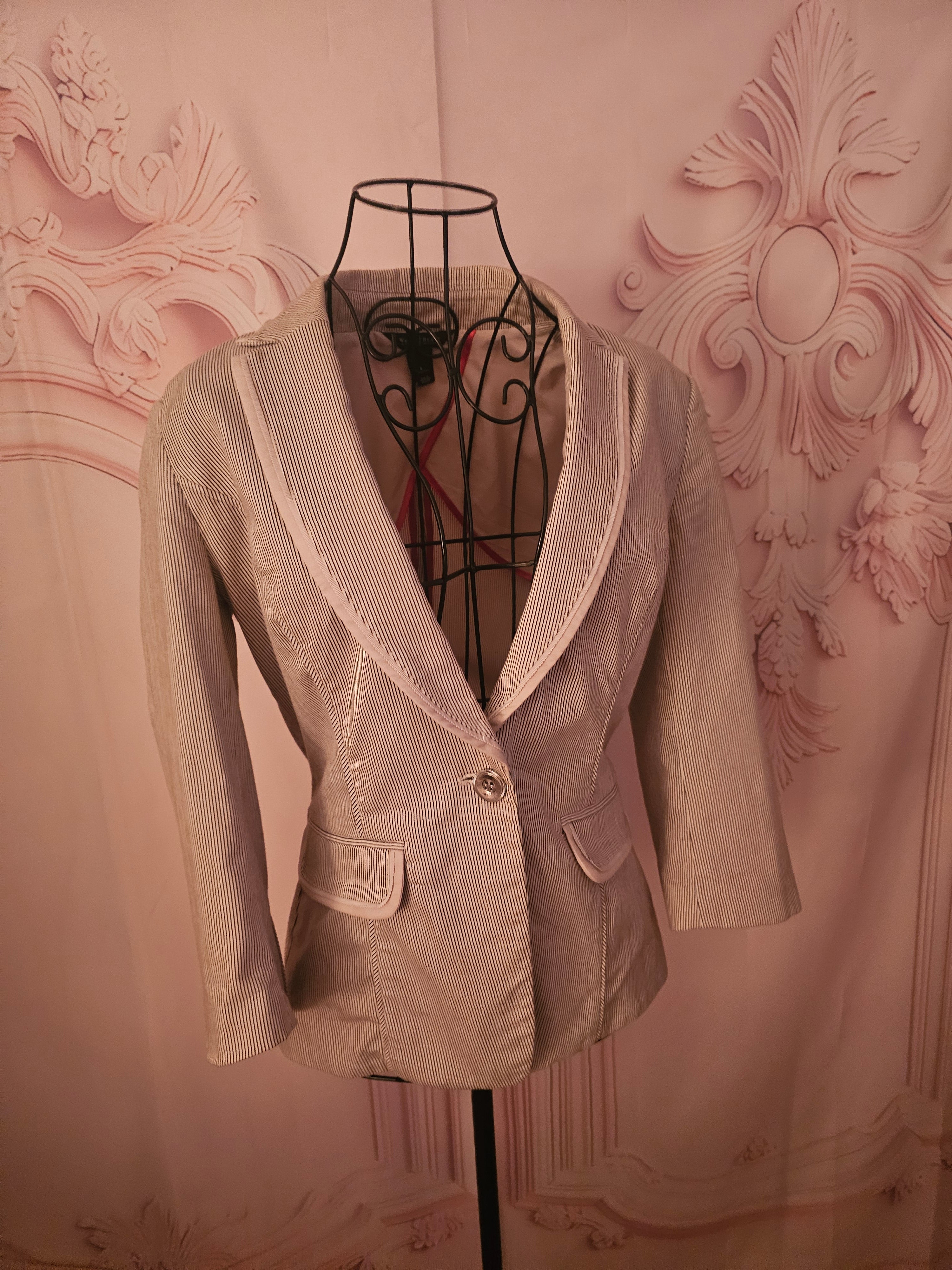 Ladies White house/ Black Market Stripped Blazer