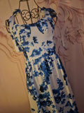 Ladies Blue & White Floral Maxi Dress