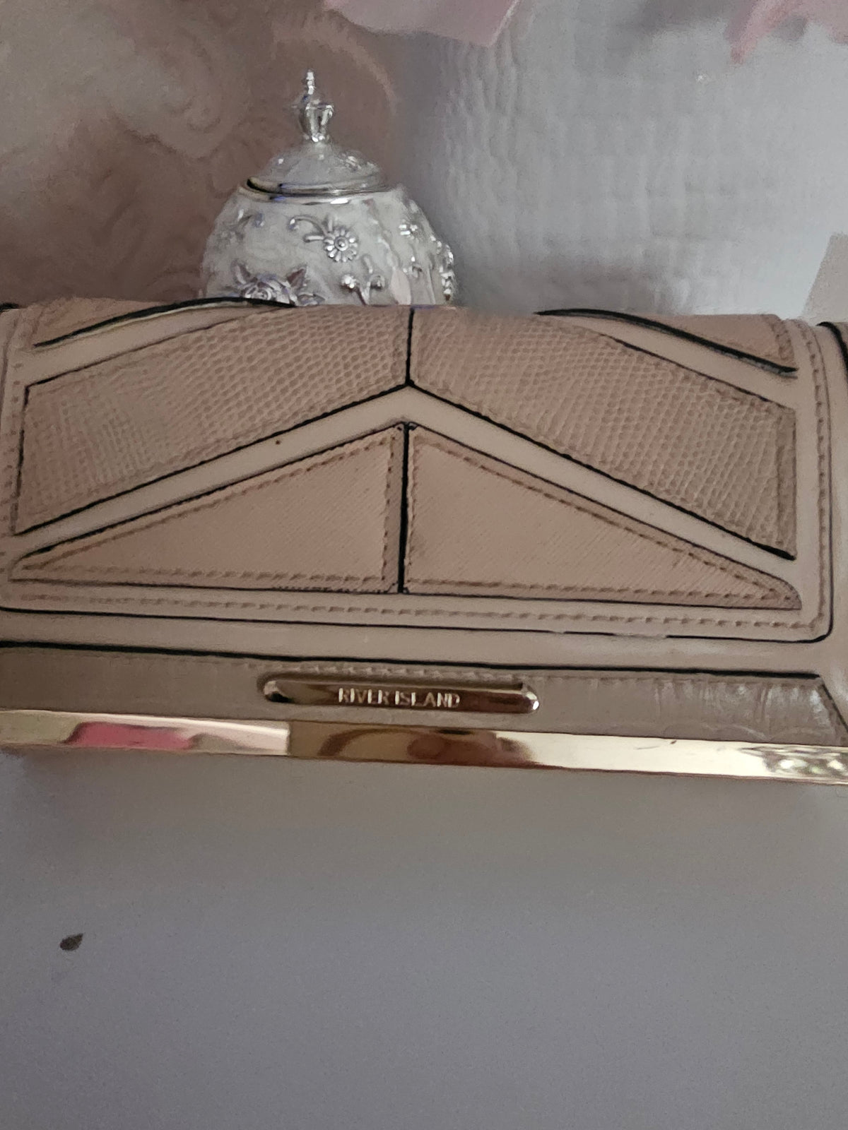 Ladies Cream Aztec River Island Purse