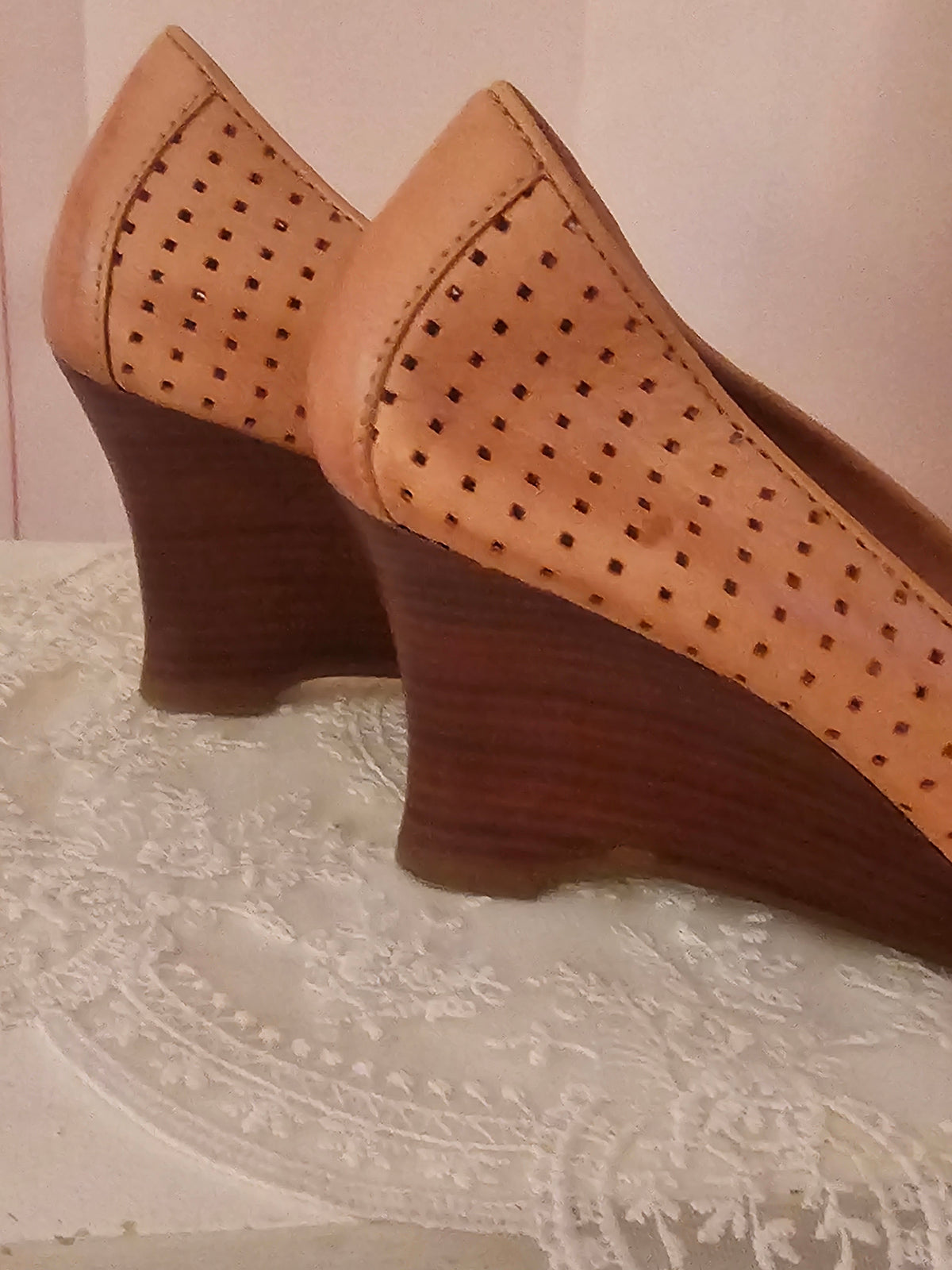 Ladies Kaliko Leather Wedges