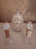 Ladies White & Pink Large Face Watches x2