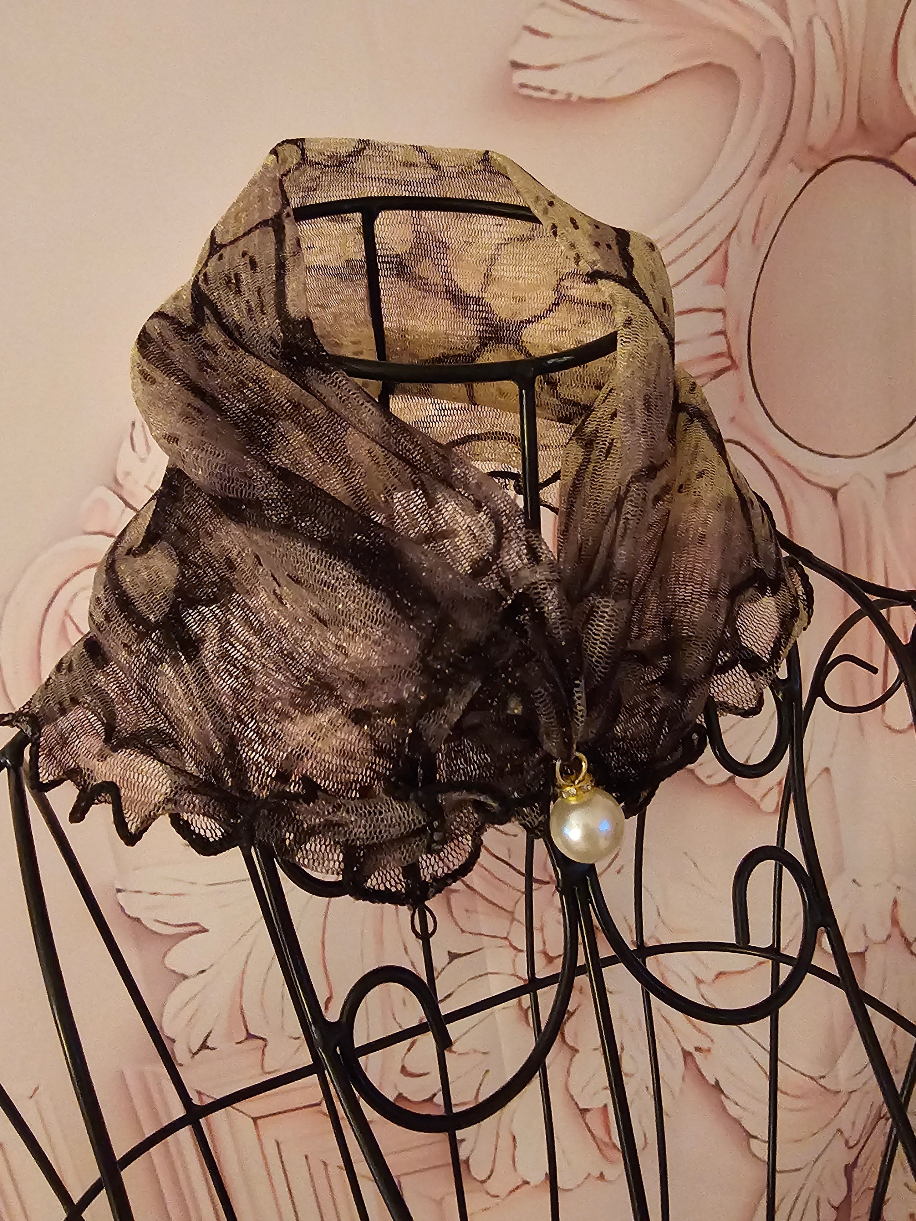 Ladies Fancy Brown Marble effect Neck Scarf