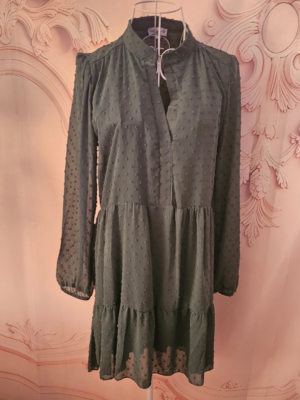 Ladies Modisima  Dark Green Chiffon Dress
