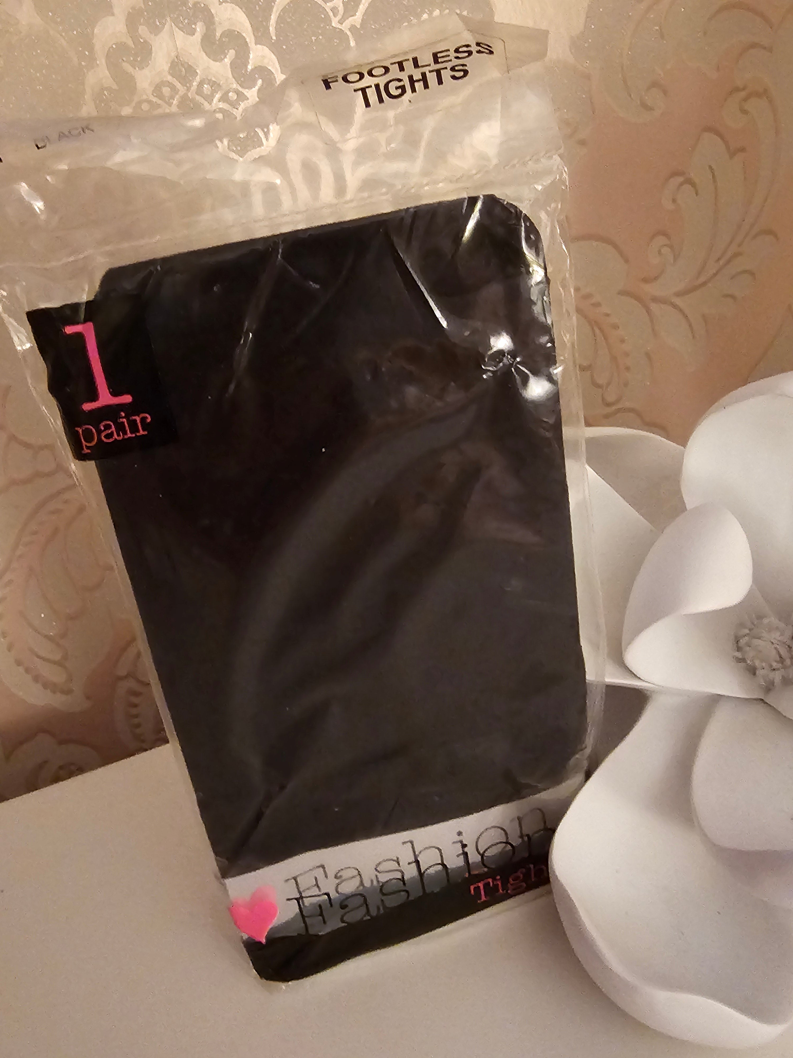 Ladies 2 x Footless Tights 1 x cream 1 x black
