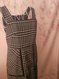 Ladies black & white check pinafore