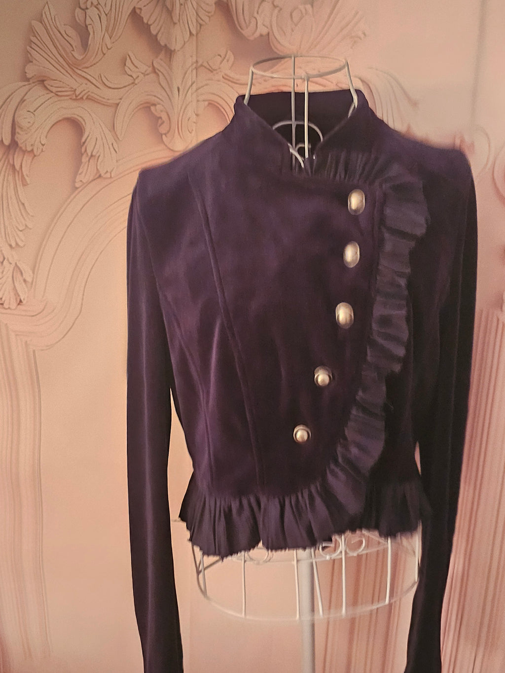 Ladies Navy Blue Velvet New Look Evening Jacket