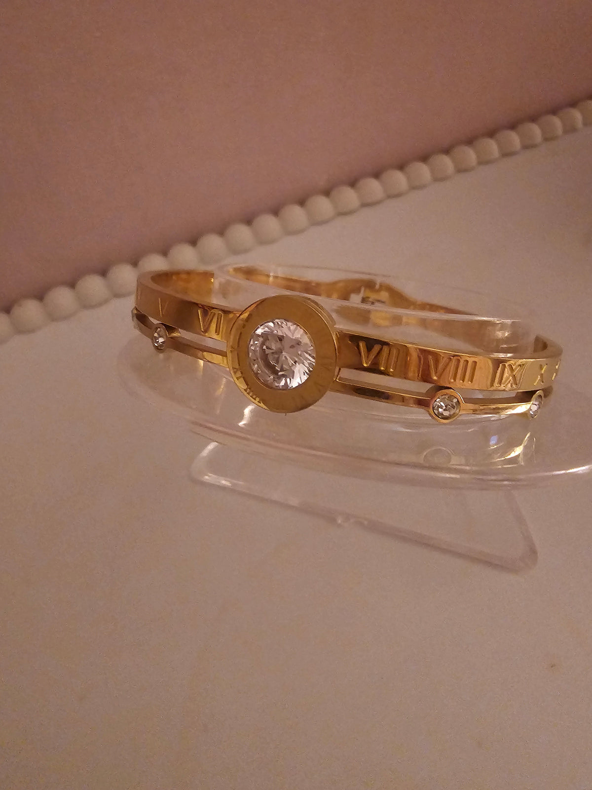 Ladies Solid Gold Plated dress bangles x 2