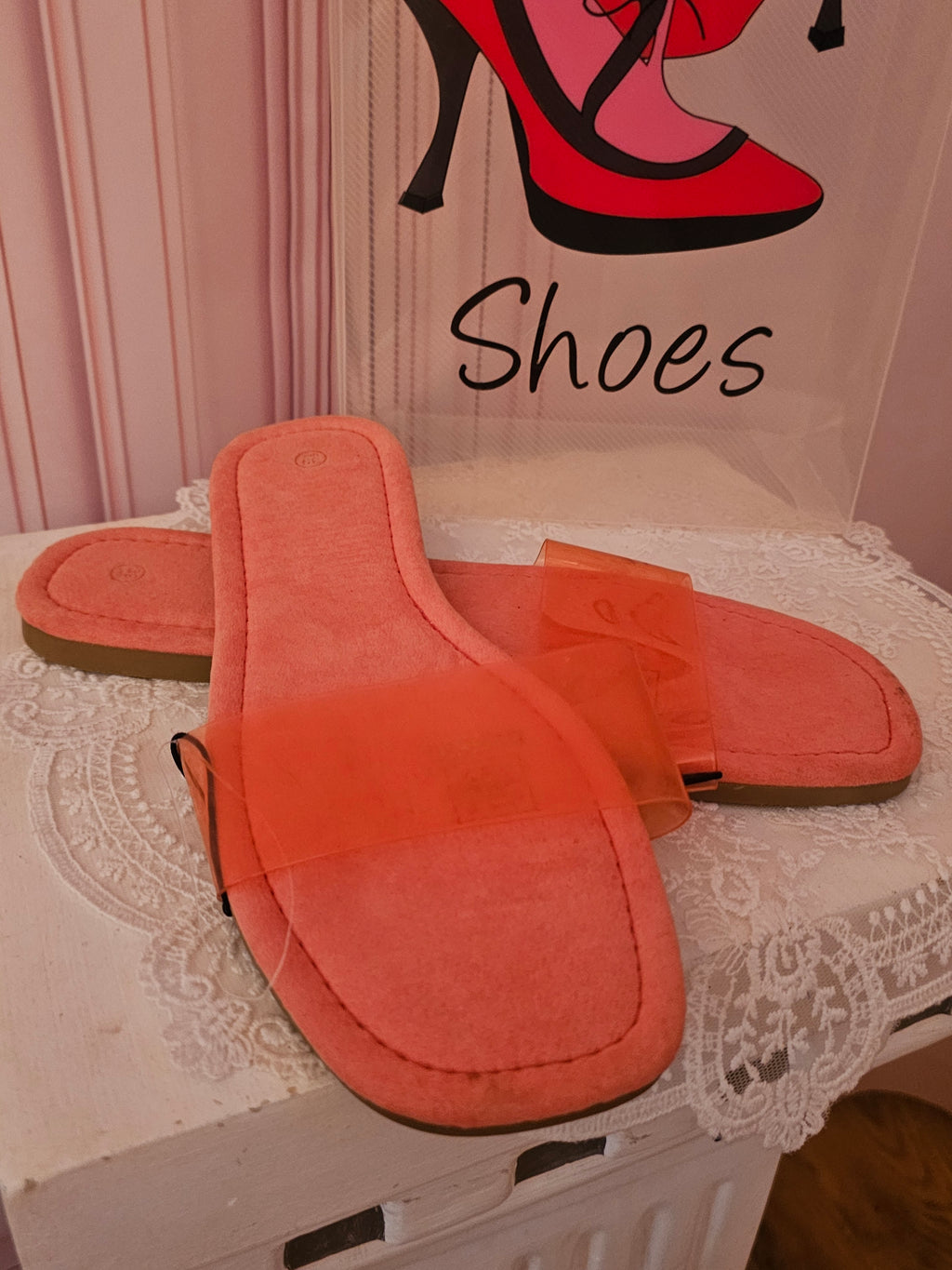 Ladies Coral Sliders with front flip flops design