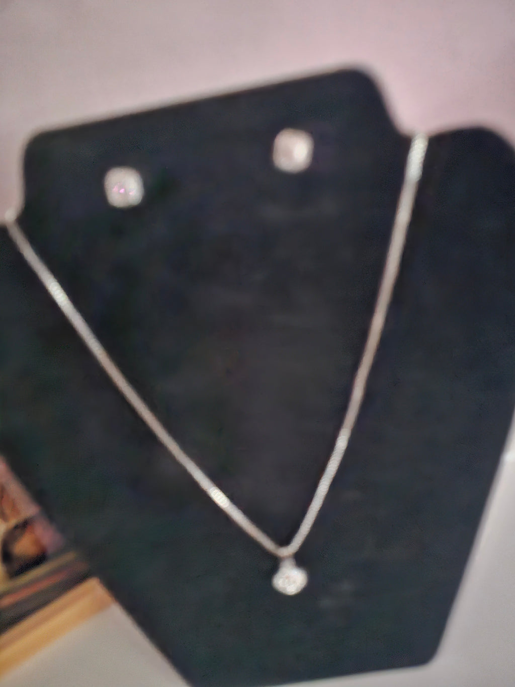 Ladies Silver Jewellery Set with Necklace and Matching Earrings