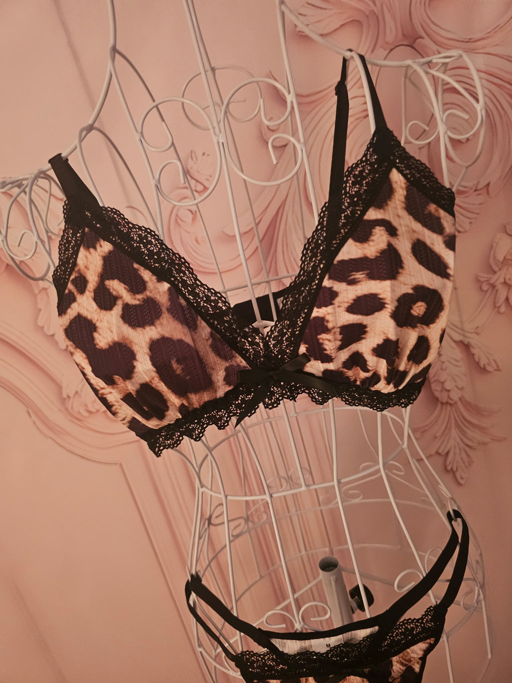Ladies Leopard Print Underwear Set