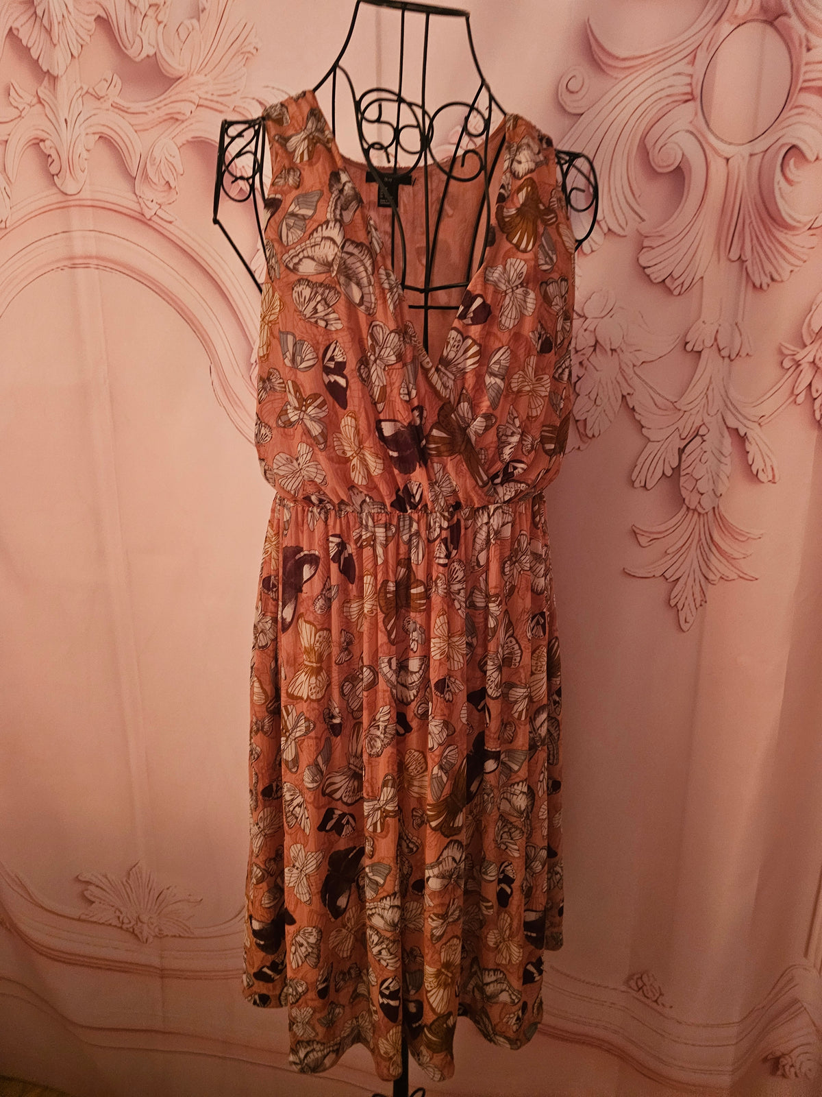 Ladies peach floral H & M dress