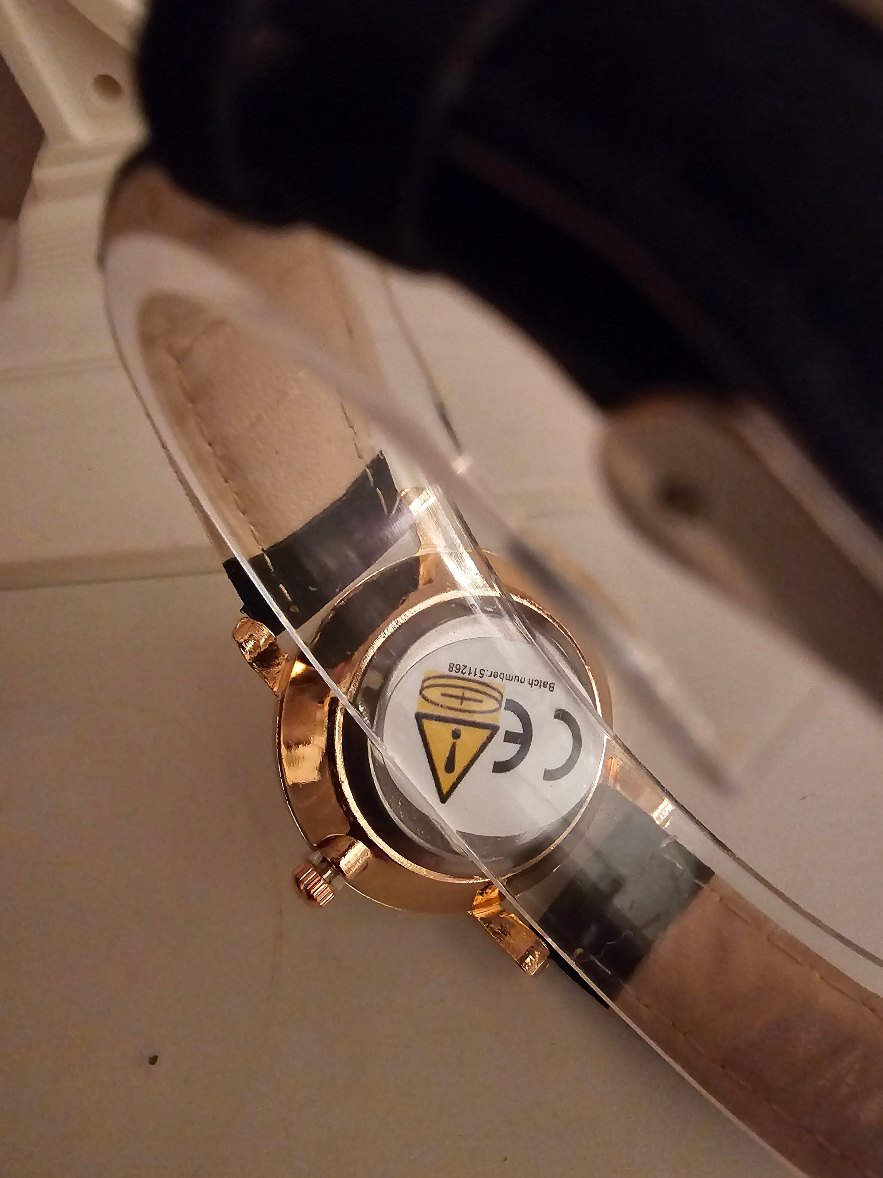Ladies Black Large Faced Watch