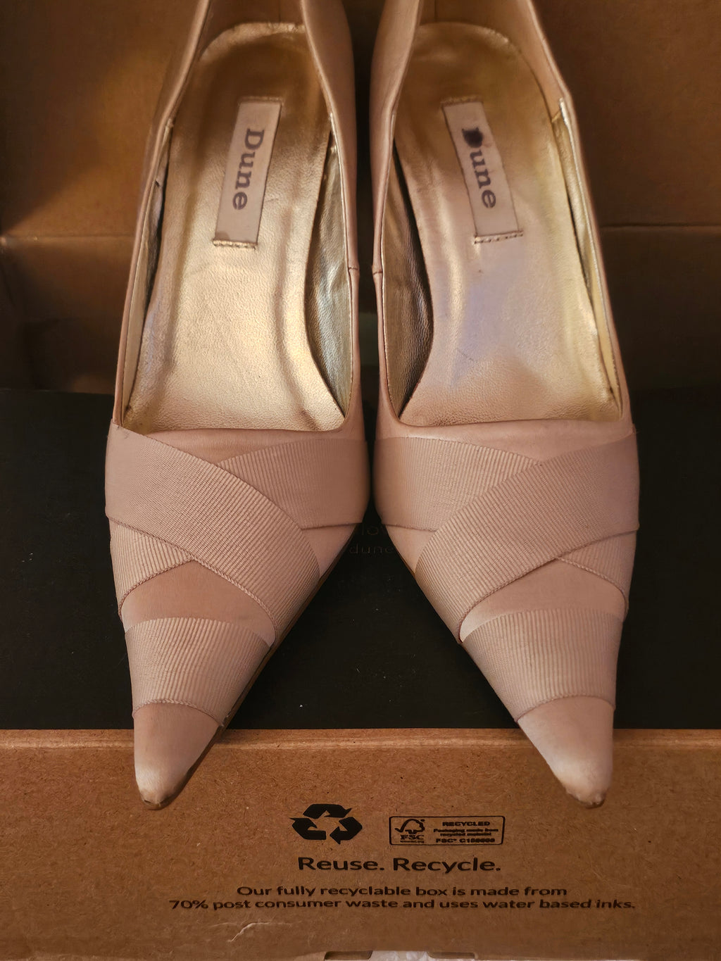 Ladies Gold Dune Stilletto Heels