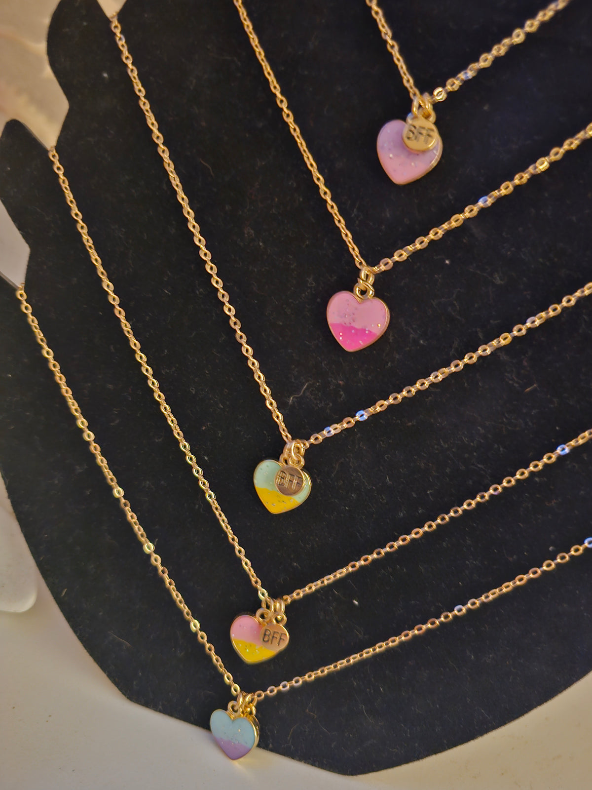 Ladies Necklaces with Heart Pendant x 5