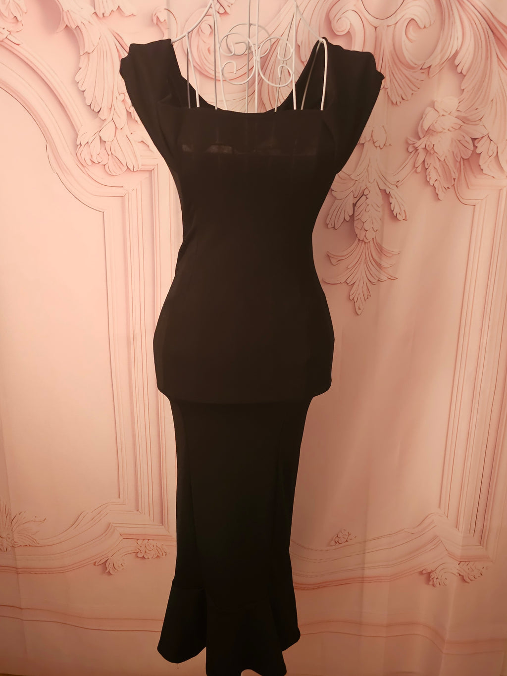 Ladies Pretty Little Thing black long Evening Gown