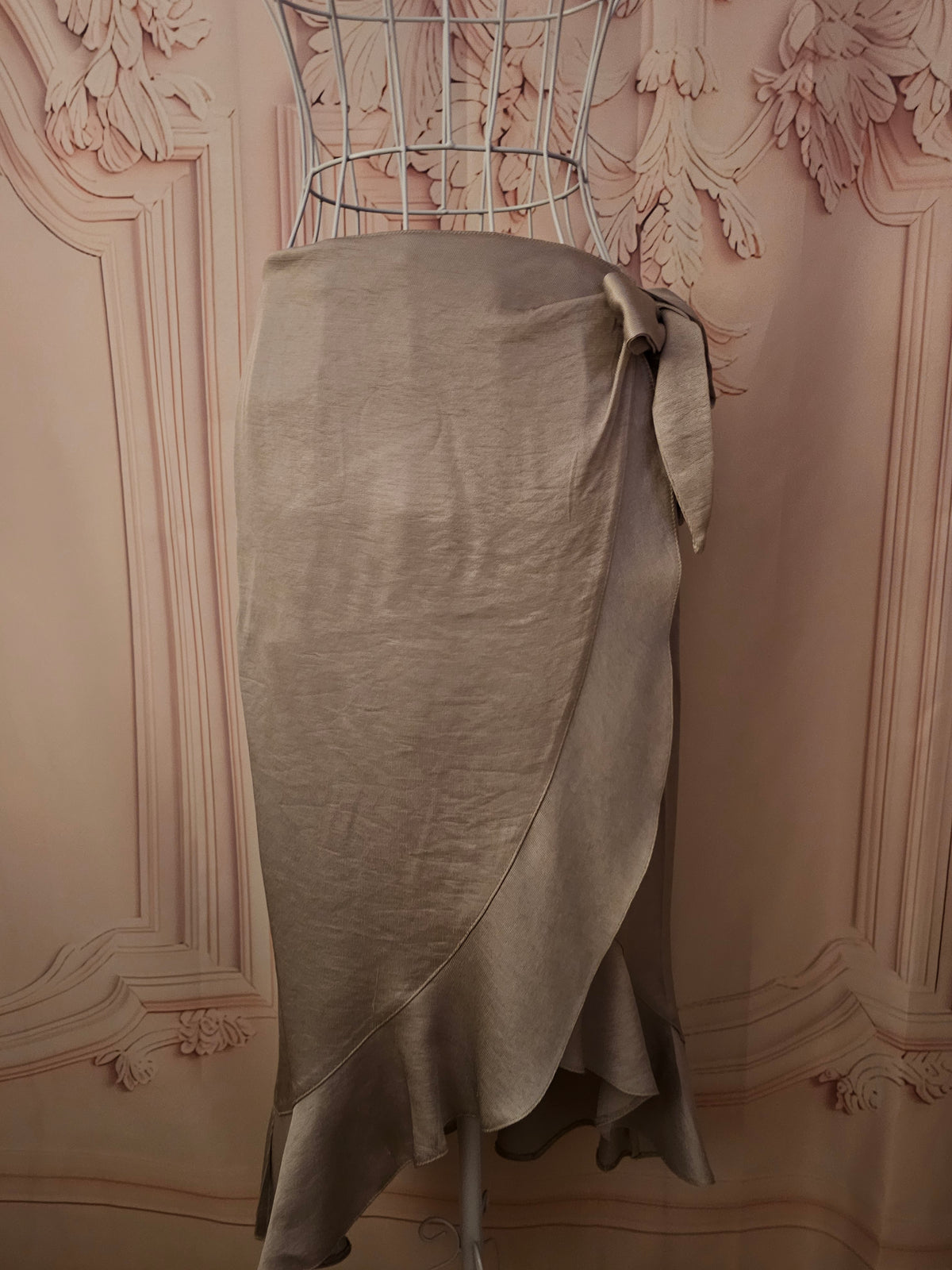 Ladies Taupe River Island Wrap Skirt