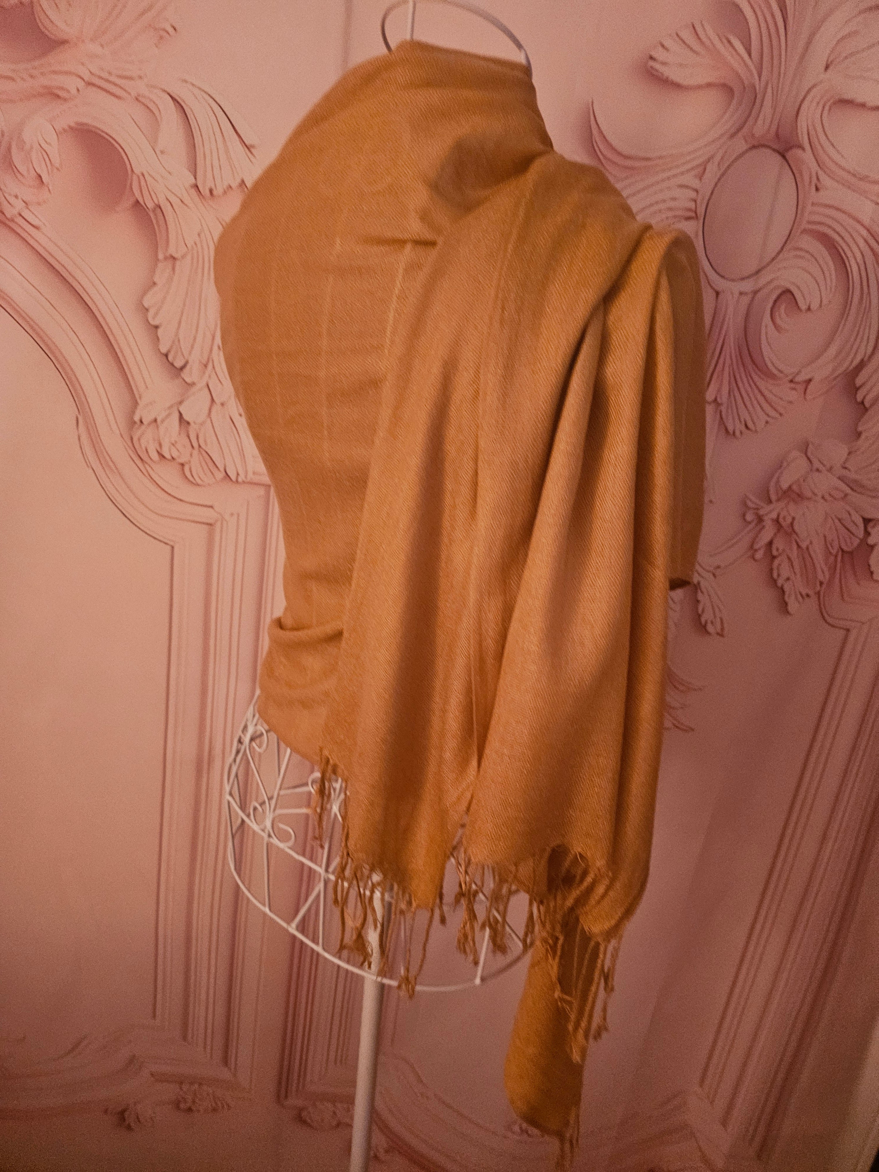 Ladies Camel Pashmina Wrap Scarf