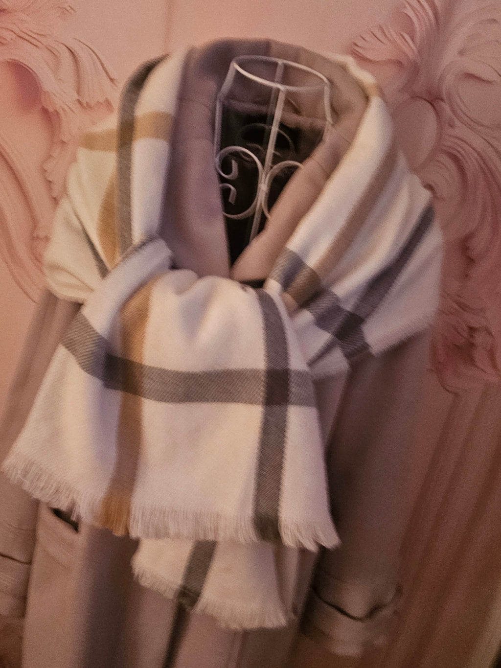 Ladies Grey Wool Wallis Coat with Scarf