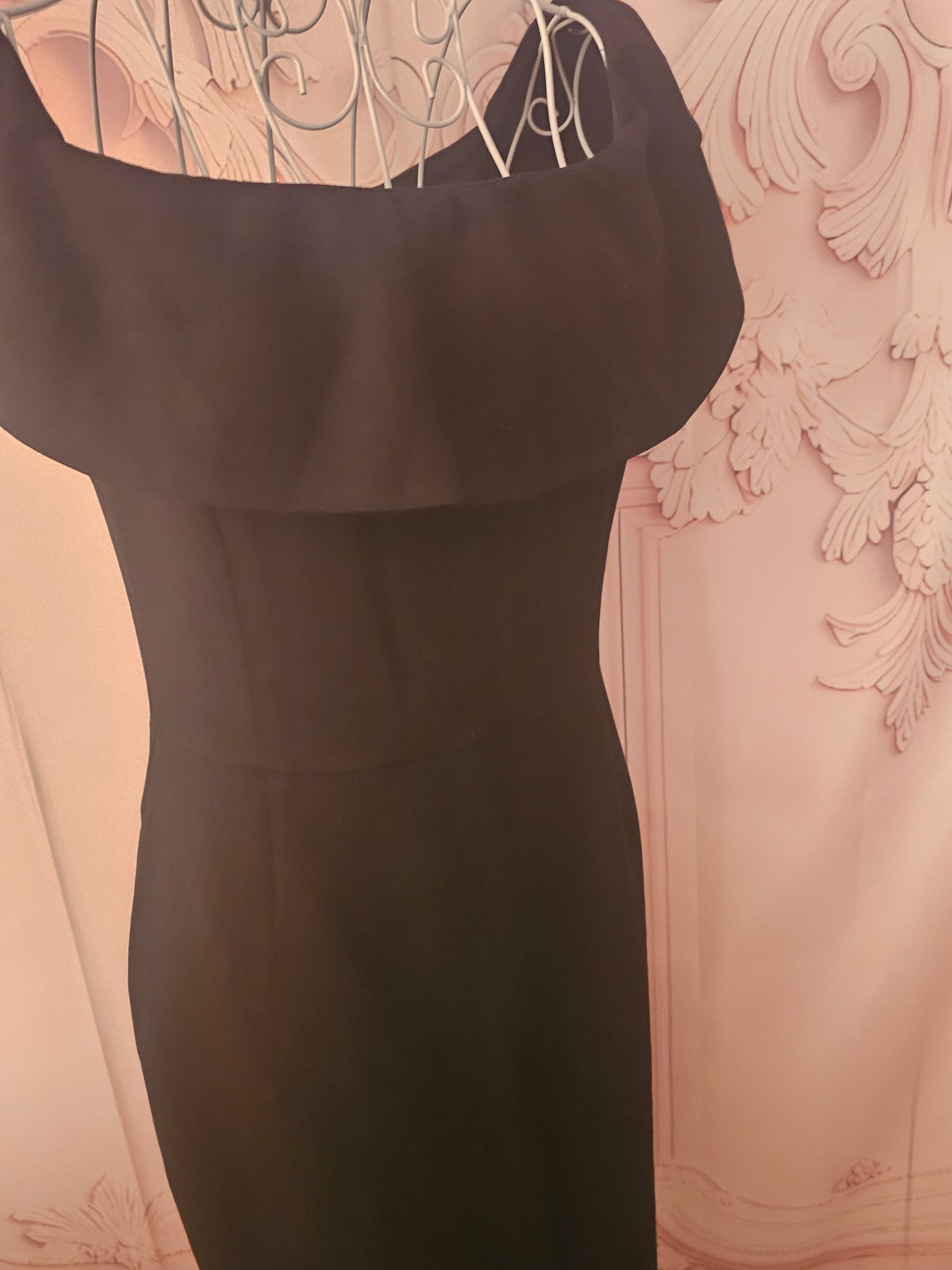 Ladies Zara Black Bardot style evening dress