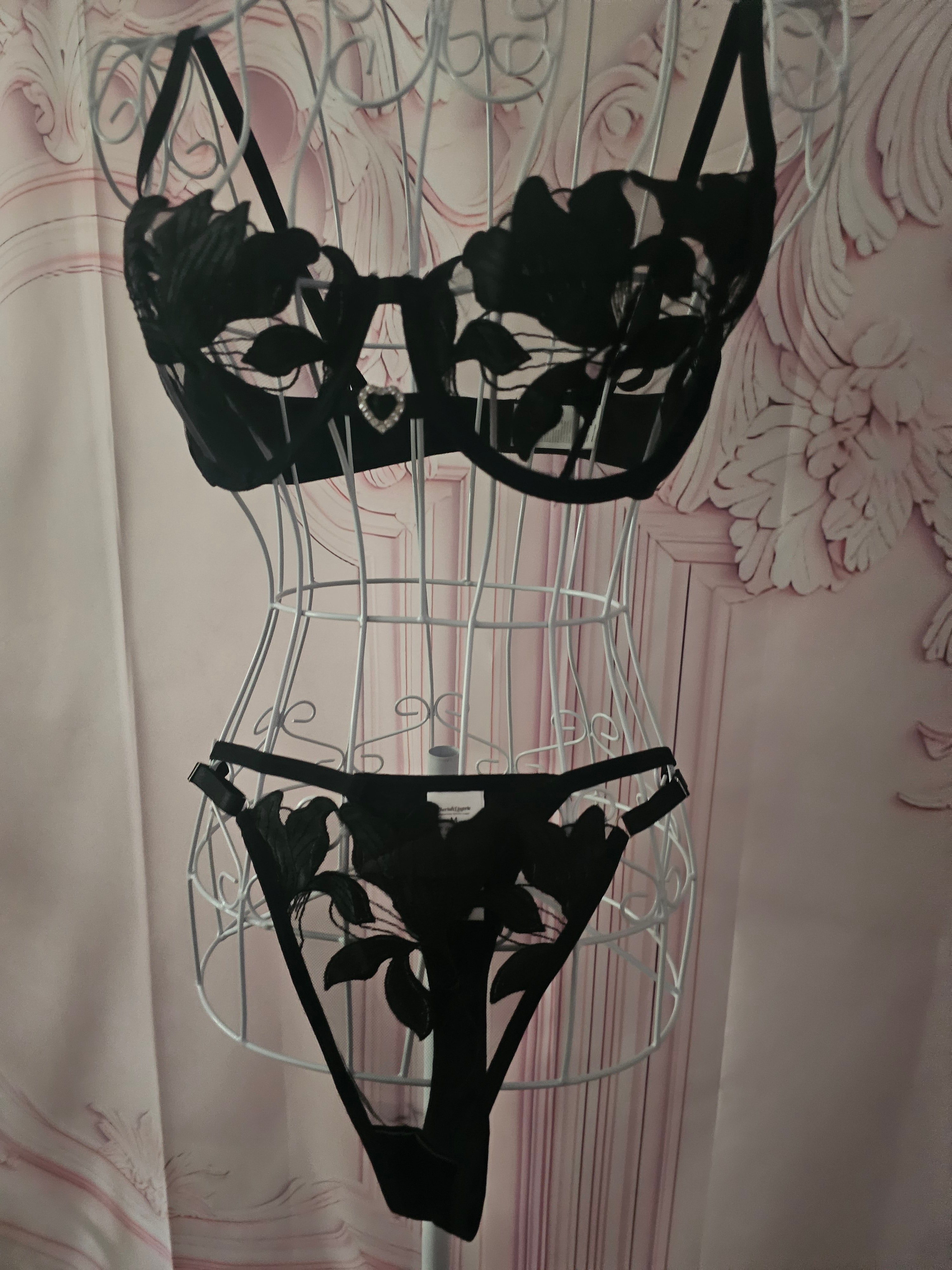 Ladies Lacy Black Underwear Set