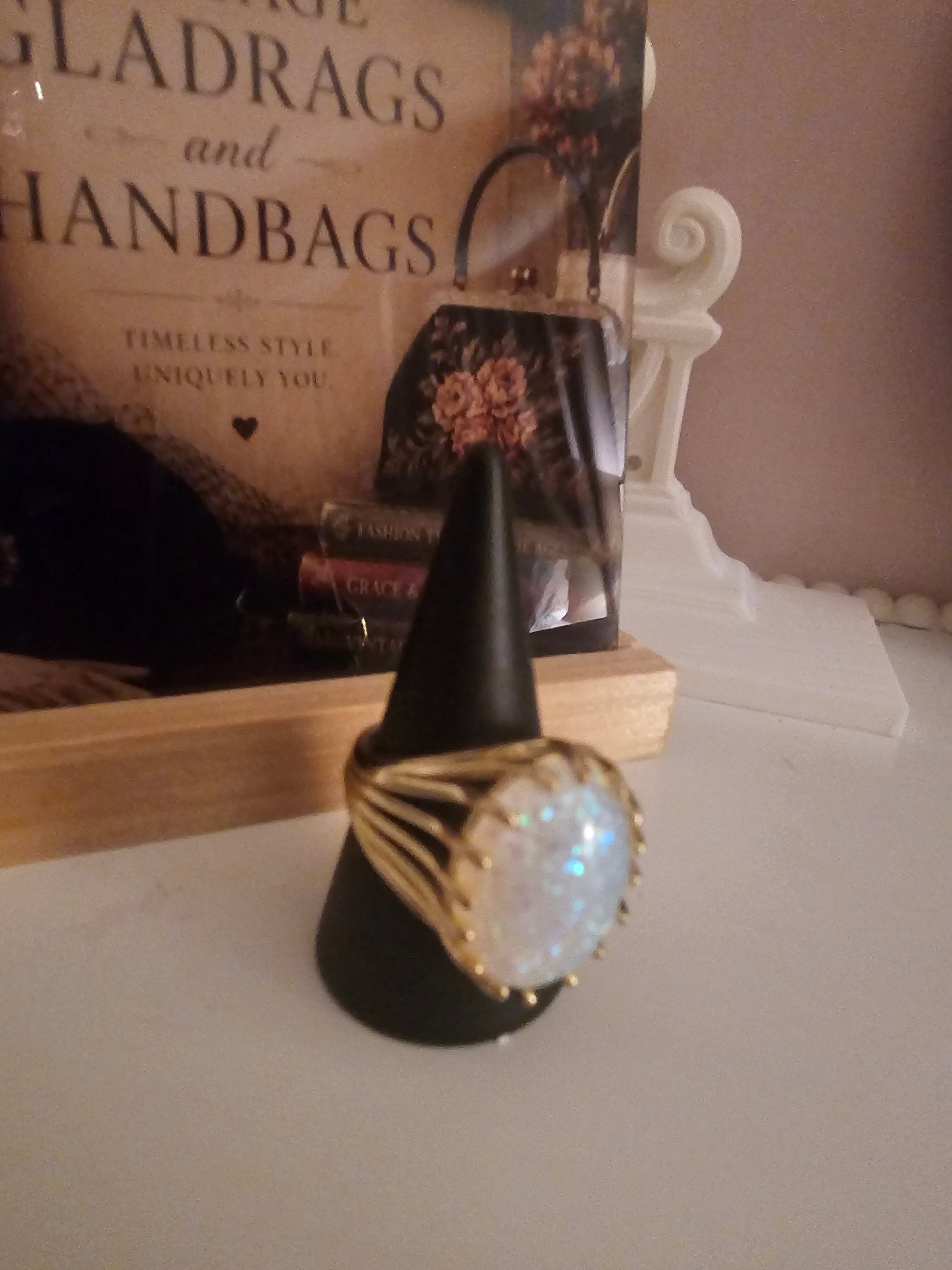 Ladies Gold with Large Opal Stone Setting Dress Ring