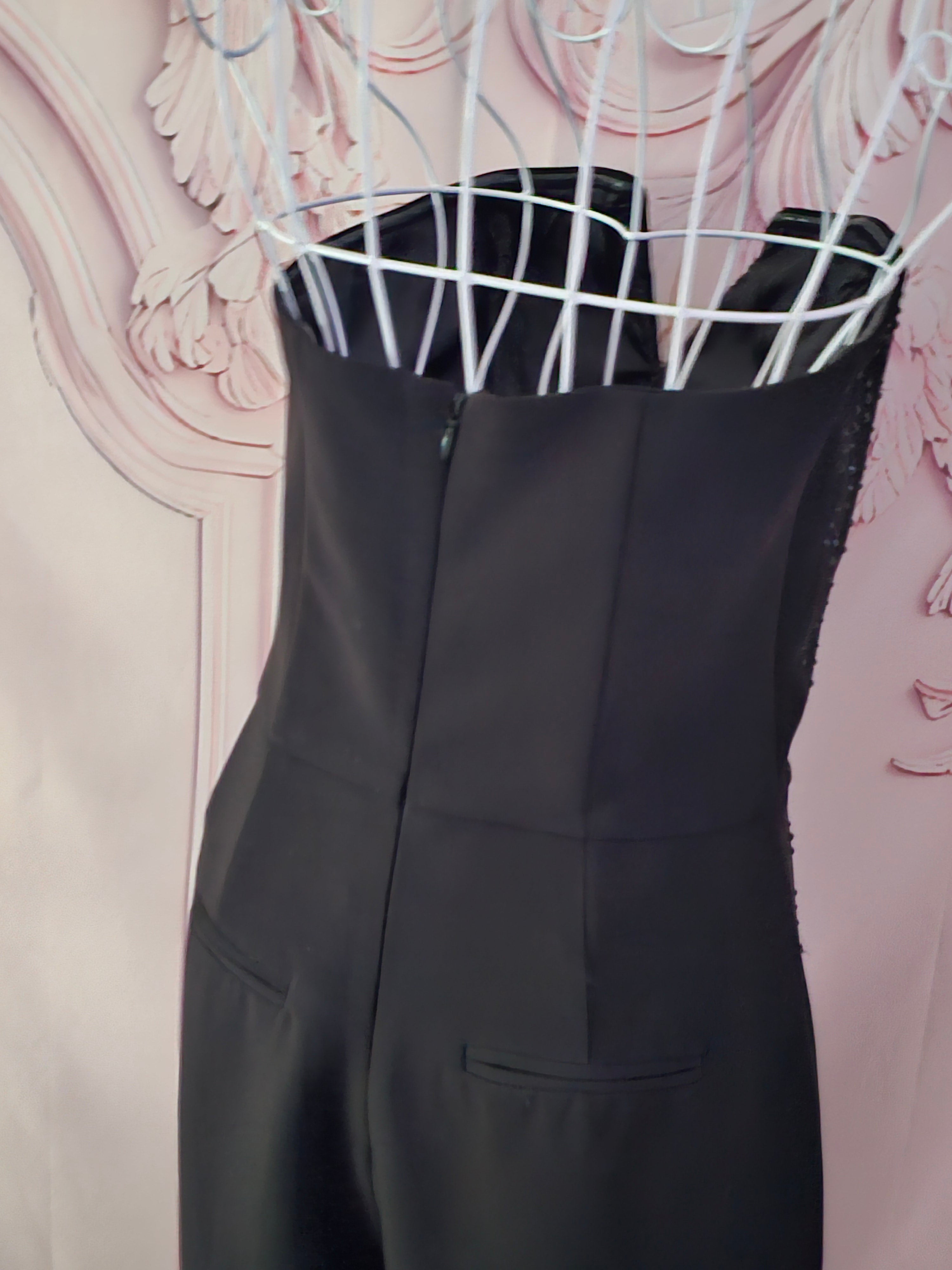 Ladies Black Sequenced Top Shop Fully lined Jumpsuit